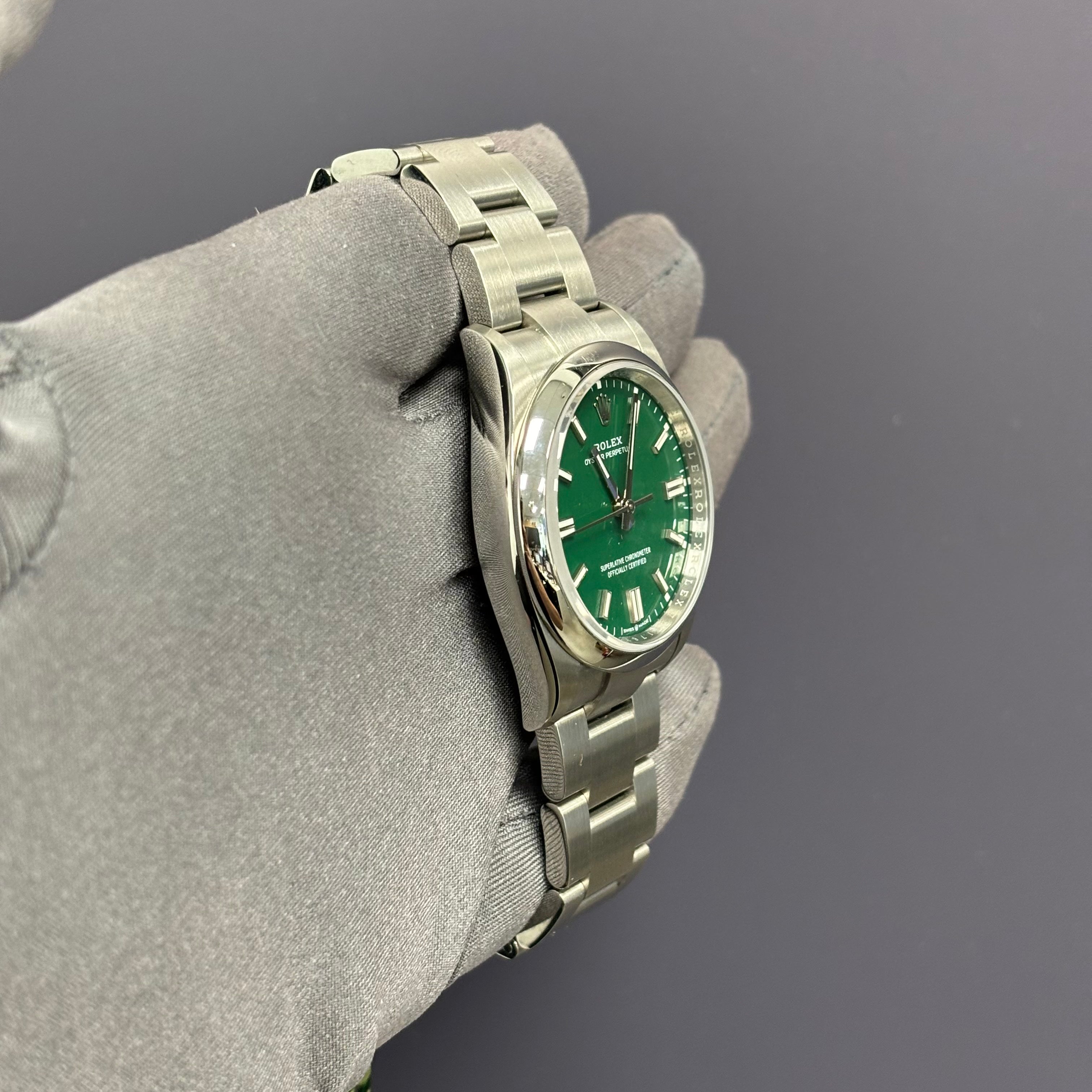 Rolex Oyster Perpetual 36mm Green Dial Watch Ref# 126000 - Happy Jewelers Fine Jewelry Lifetime Warranty