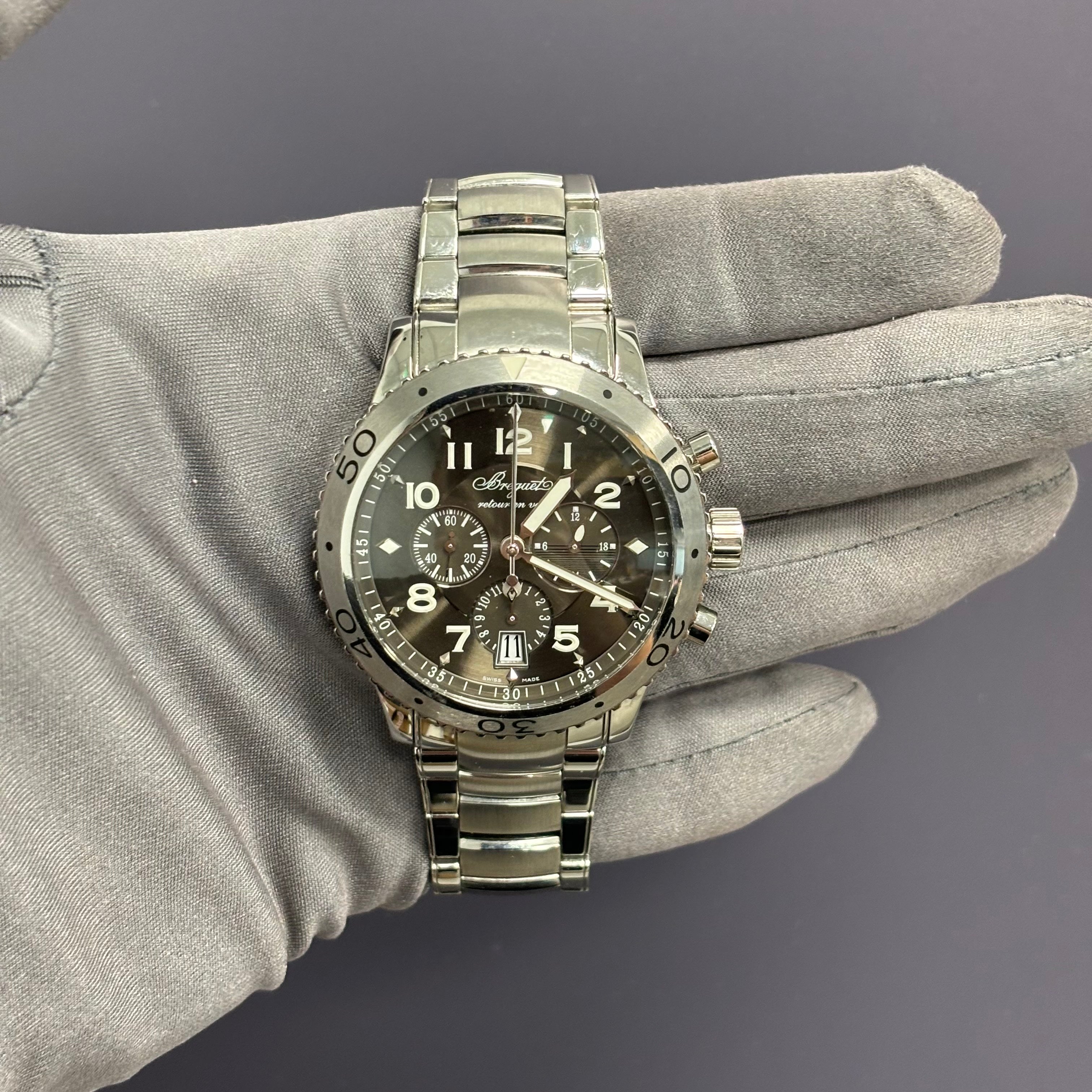 Breguet Type XXI 43mm Grey Dial Watch Ref# 3810 - Happy Jewelers Fine Jewelry Lifetime Warranty