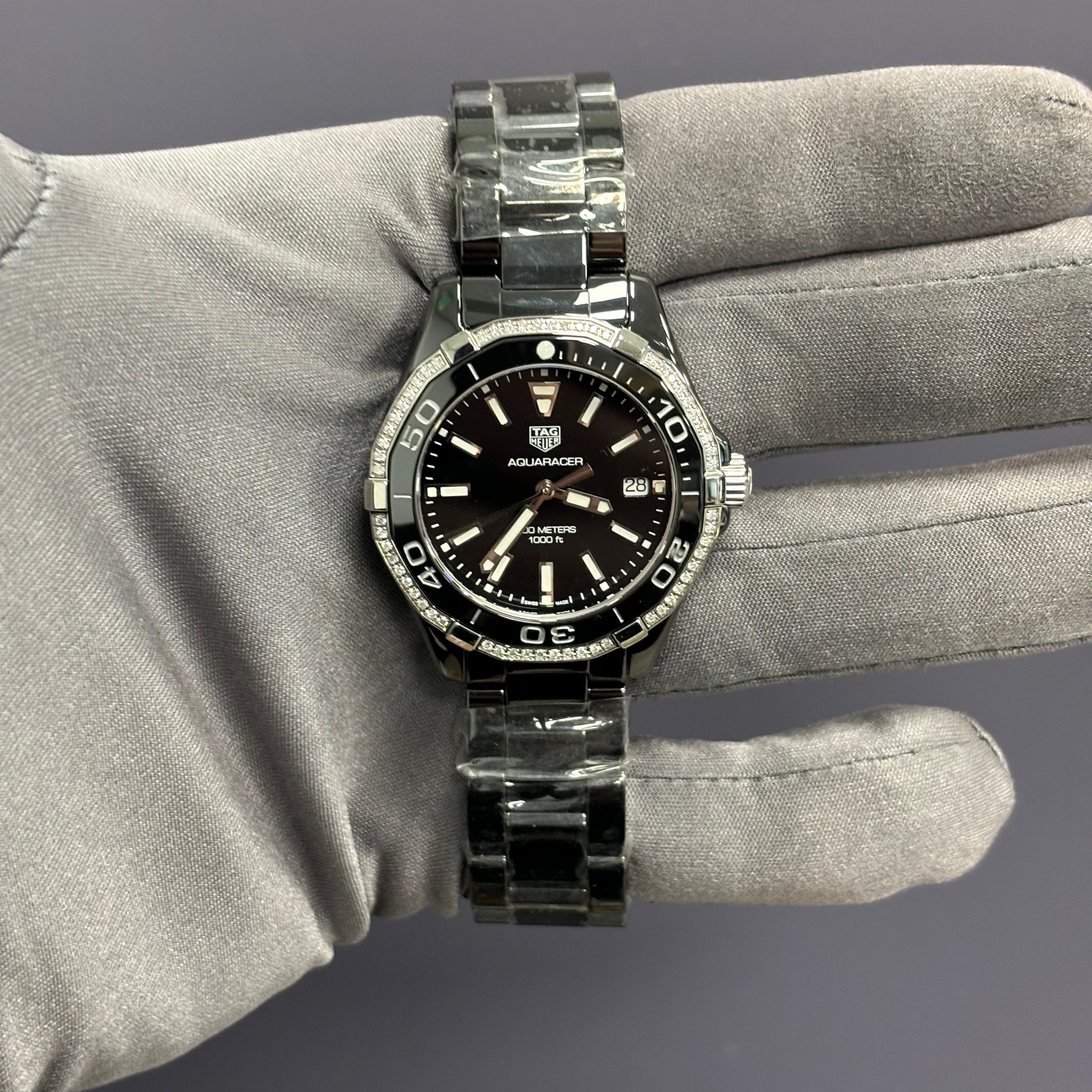 Tag Heuer Aquaracer 35mm Black Dial Watch Ref# WAY1395 - Happy Jewelers Fine Jewelry Lifetime Warranty