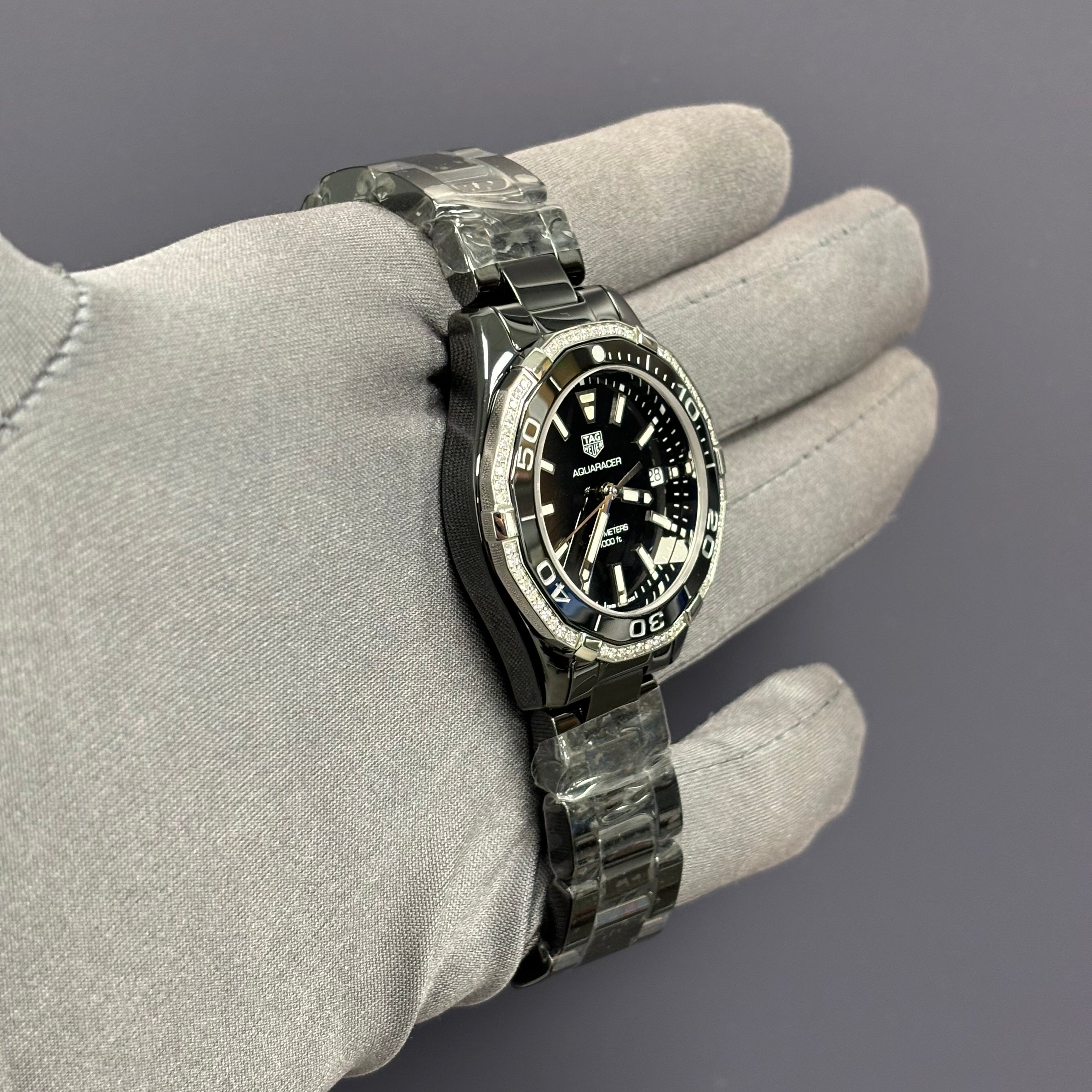 Tag Heuer Aquaracer 35mm Black Dial Watch Ref# WAY1395 - Happy Jewelers Fine Jewelry Lifetime Warranty