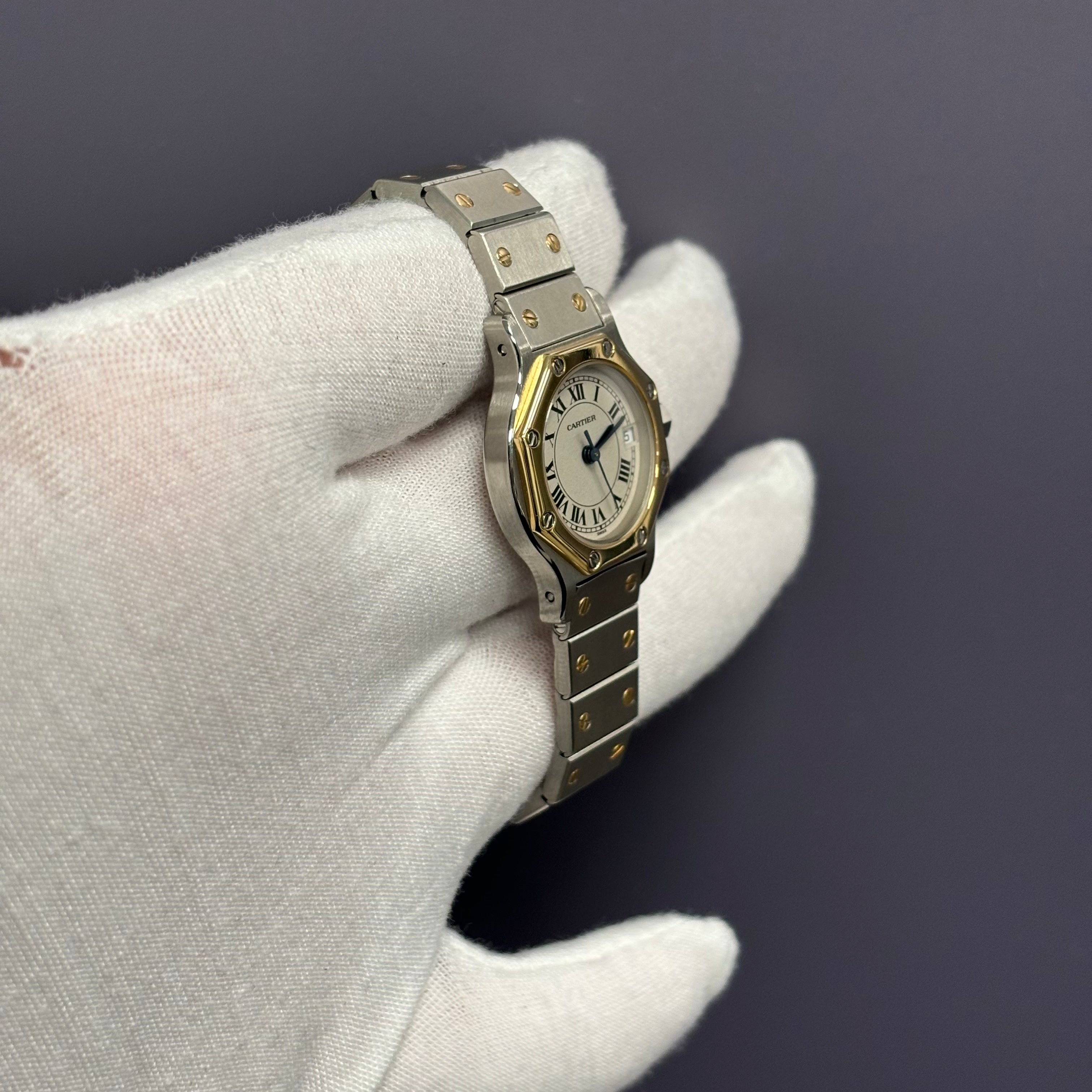 Cartier Santos 26mm Ivory Dial Watch Ref# 187903 - Happy Jewelers Fine Jewelry Lifetime Warranty