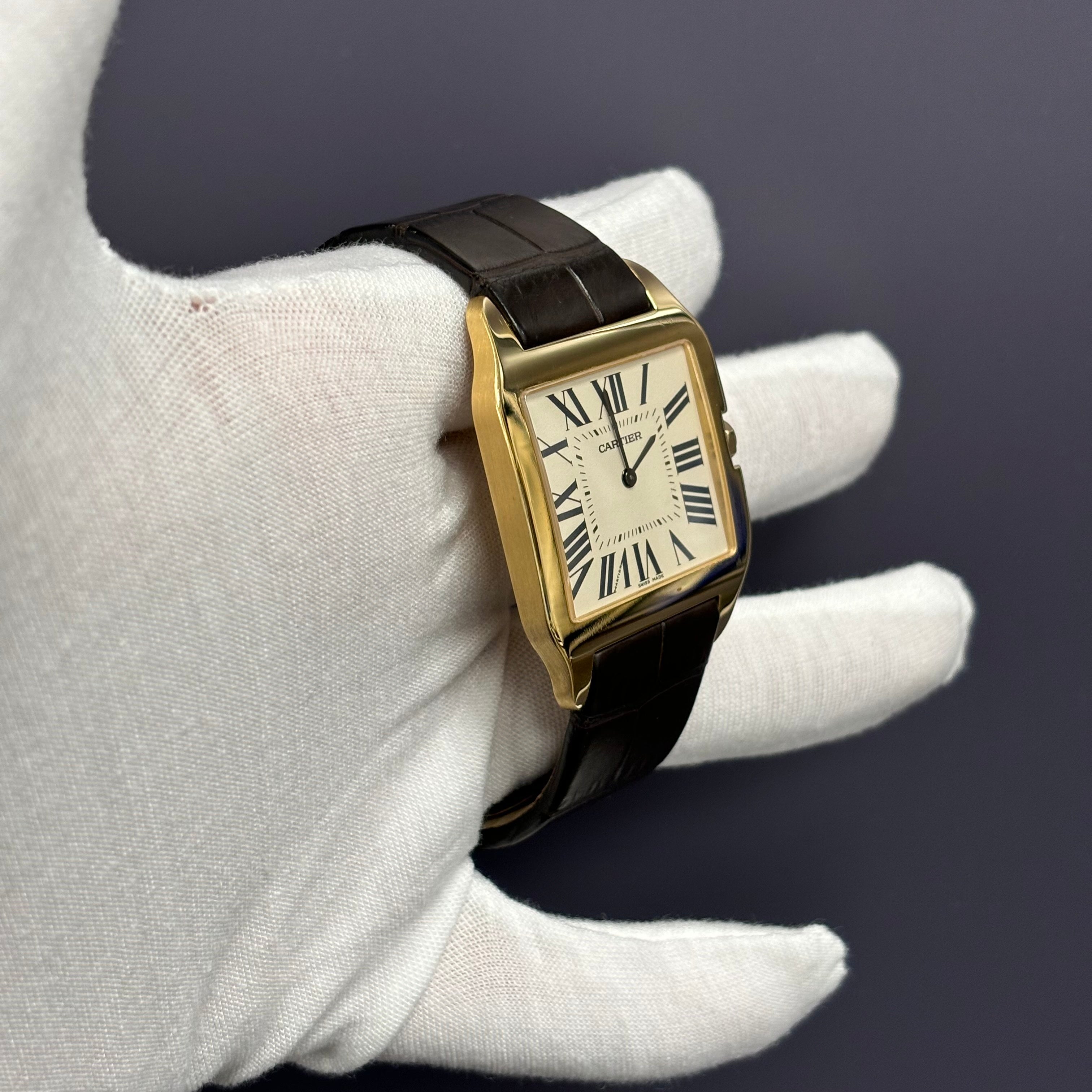 Cartier Santos 32mm Ivory Dial Watch Ref# W2008751 - Happy Jewelers Fine Jewelry Lifetime Warranty