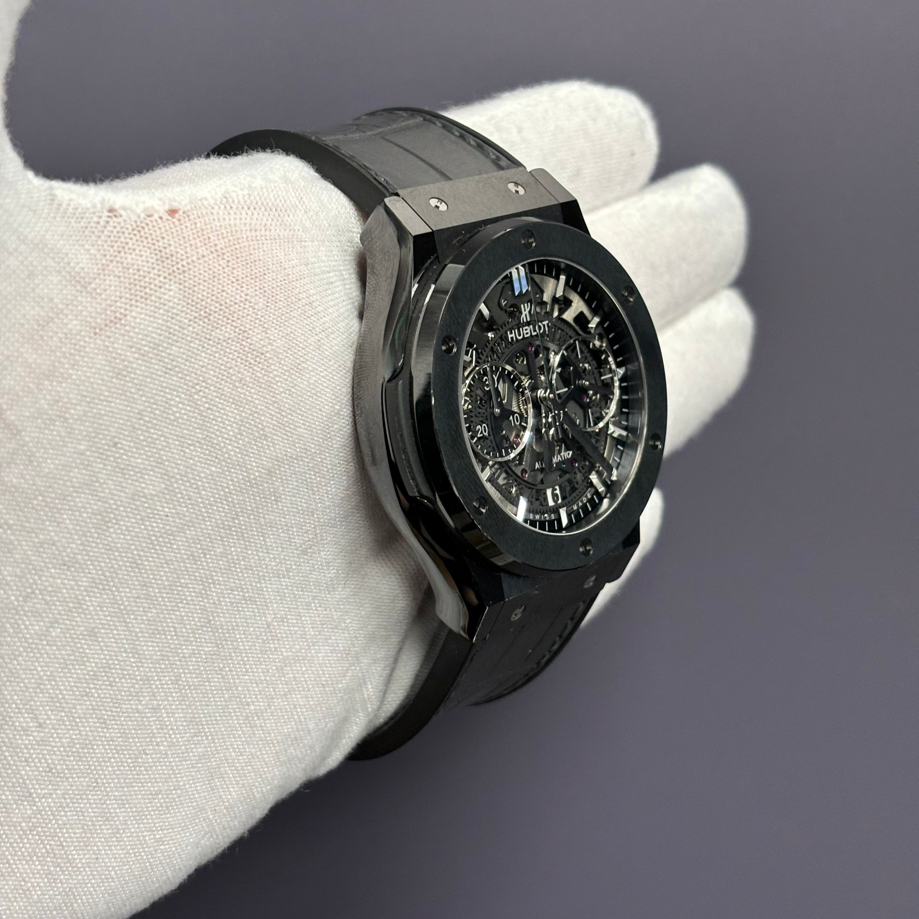 Hublot Classic Fusion 45mm Openwork Dial Watch Ref# 525.CM.0170.RX - Happy Jewelers Fine Jewelry Lifetime Warranty