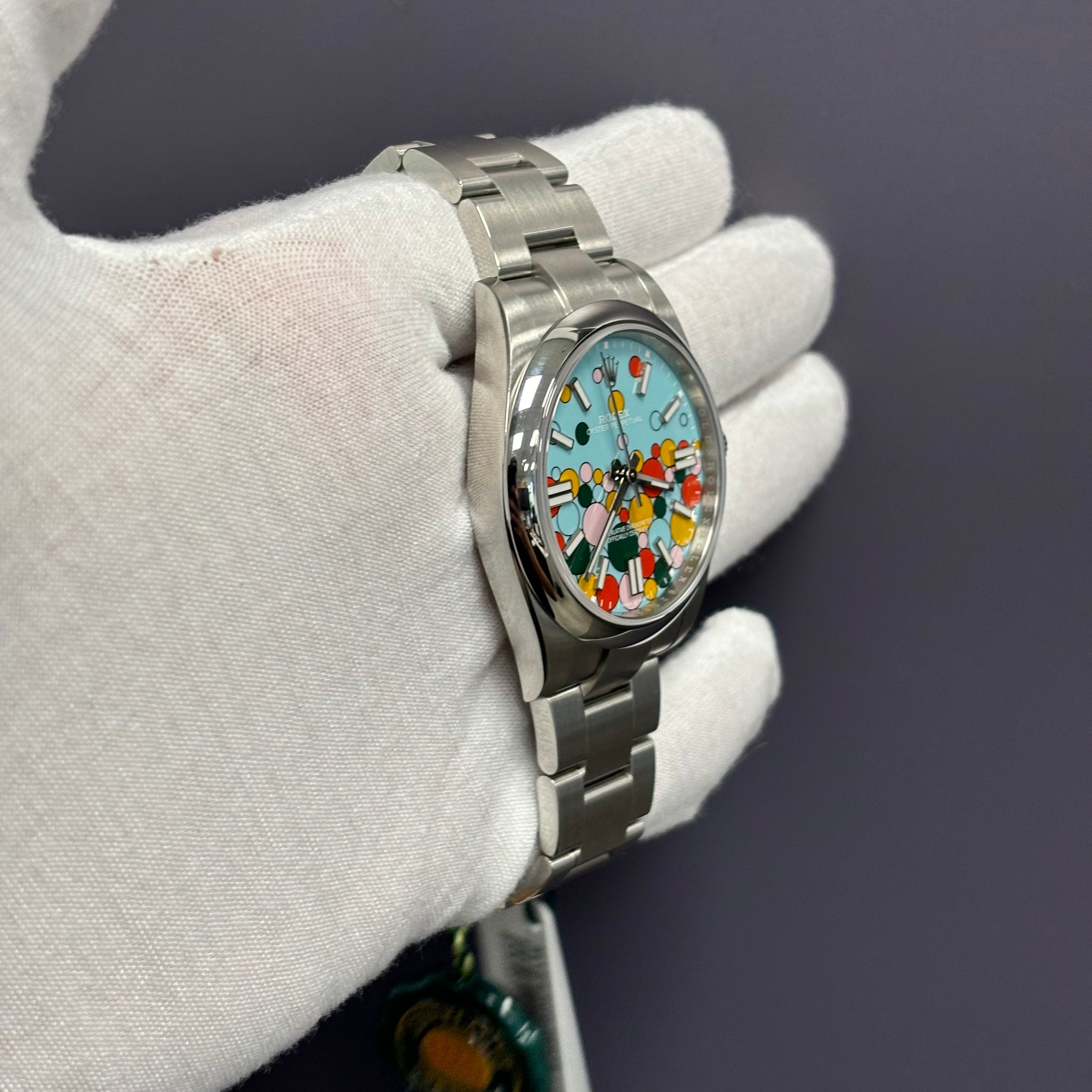 Rolex Oyster Perpetual 41mm Celebration Dial Watch Ref# 124300 - Happy Jewelers Fine Jewelry Lifetime Warranty