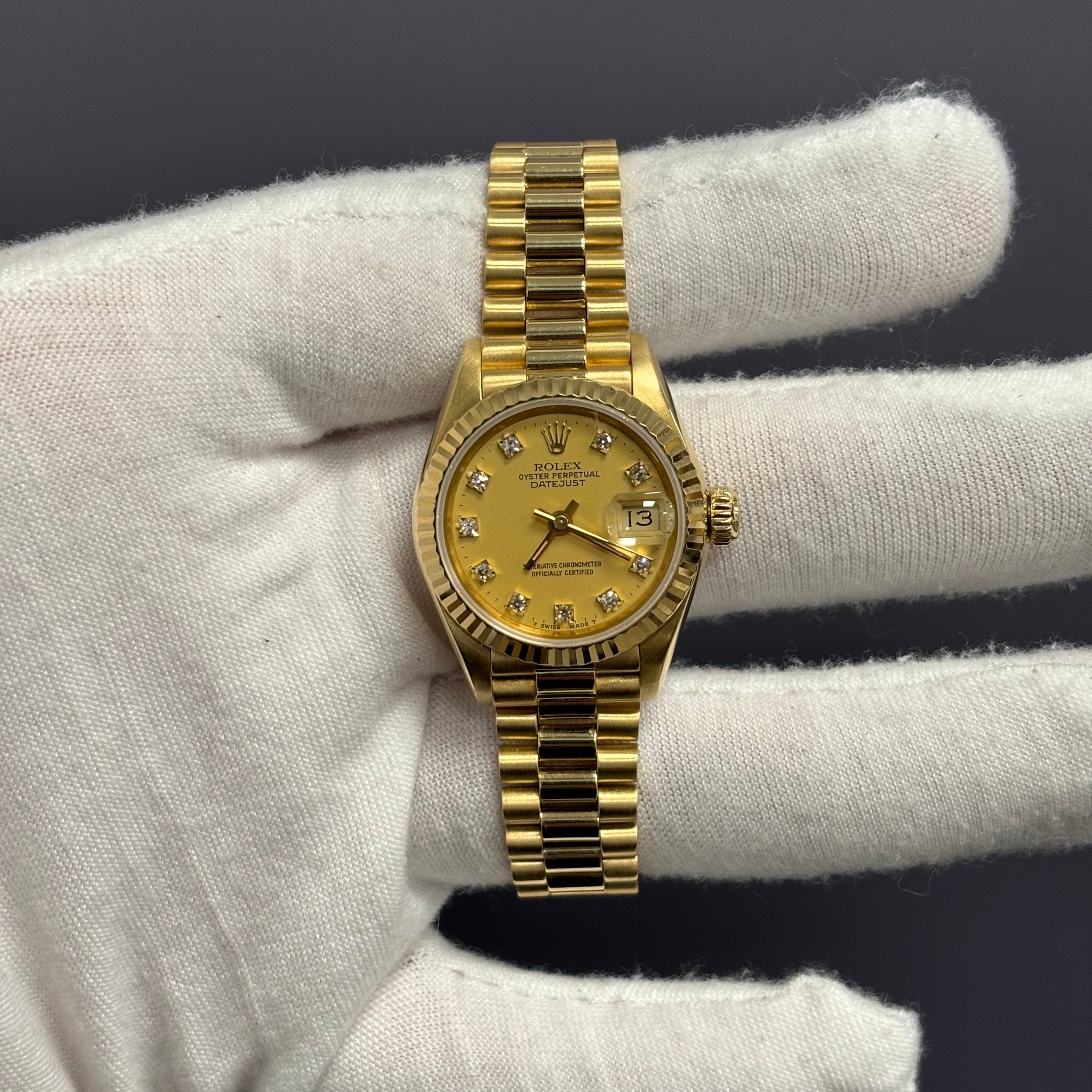 Rolex Datejust 26mm Yellow Dial Watch Ref# 69178 - Happy Jewelers Fine Jewelry Lifetime Warranty