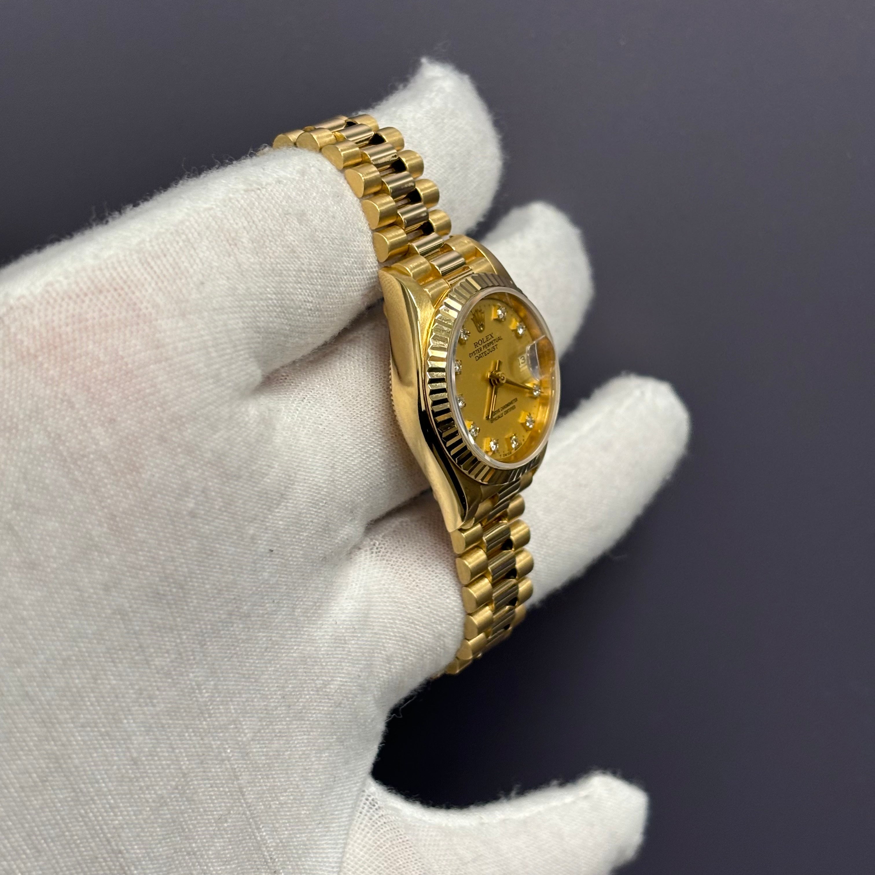 Rolex Datejust 26mm Yellow Dial Watch Ref# 69178 - Happy Jewelers Fine Jewelry Lifetime Warranty