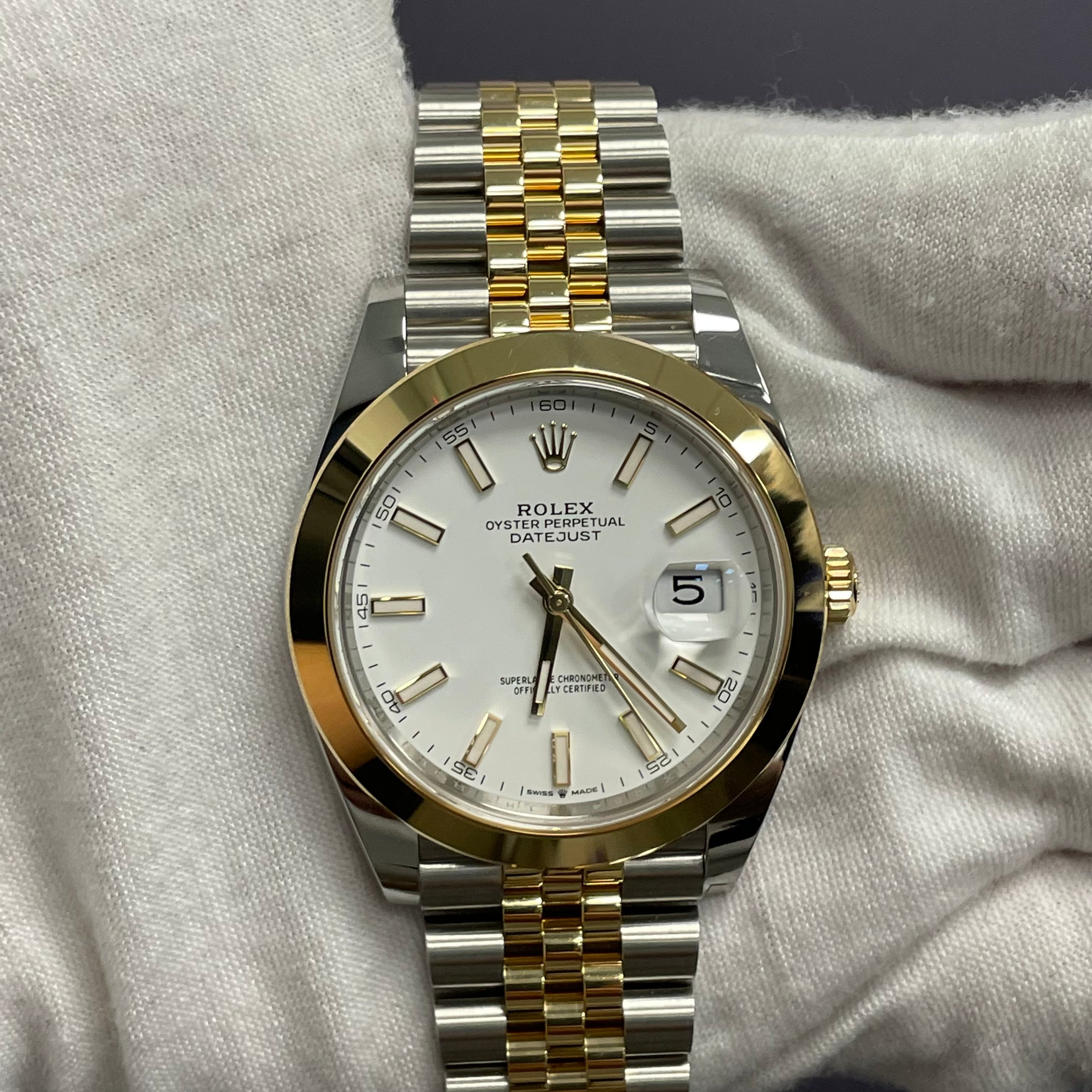 Rolex Datejust 41mm White Dial Watch Ref# 126303 - Happy Jewelers Fine Jewelry Lifetime Warranty