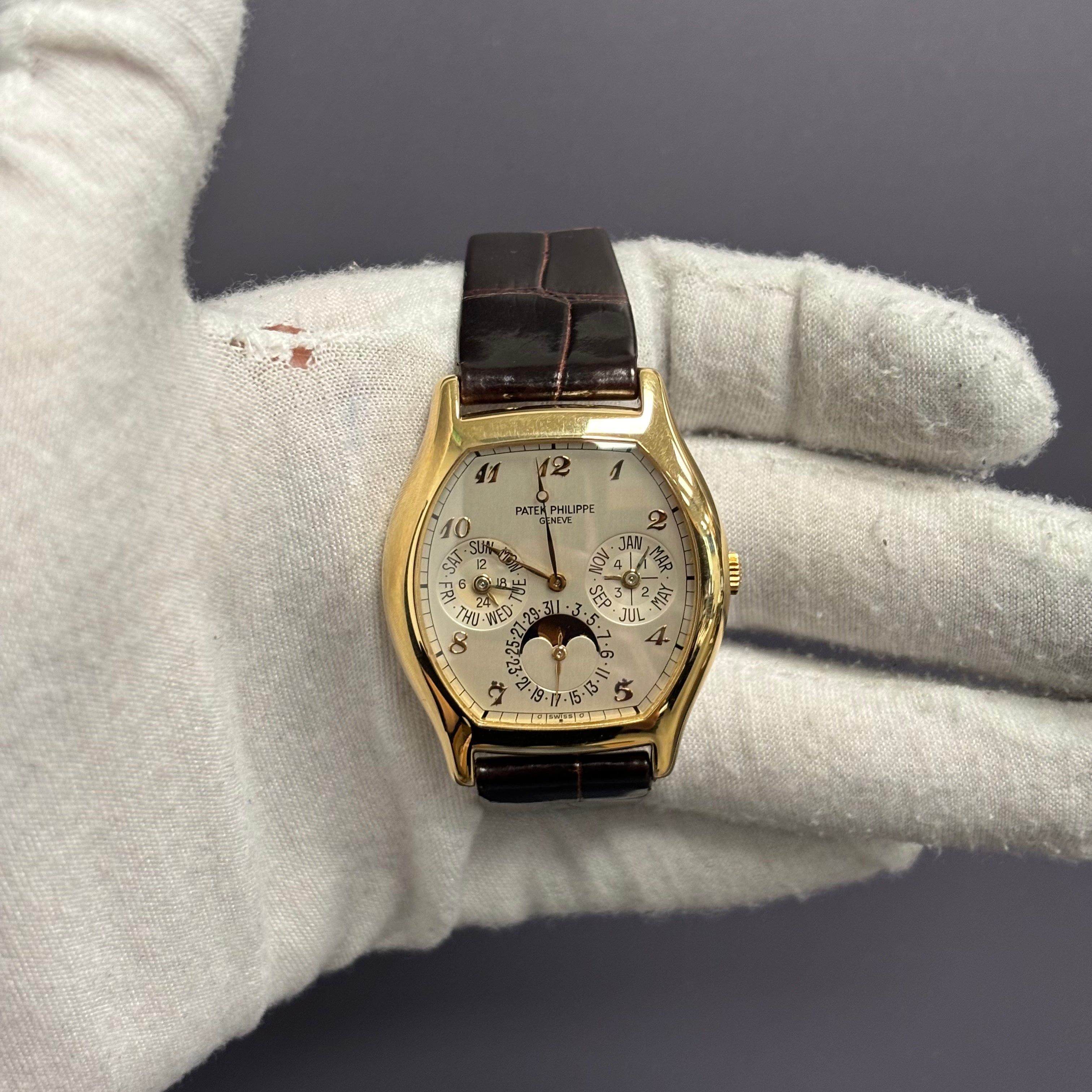 Patek Philippe Perpetual Calendar 36mm Ivory Dial Watch Ref# 5040J-013 - Happy Jewelers Fine Jewelry Lifetime Warranty