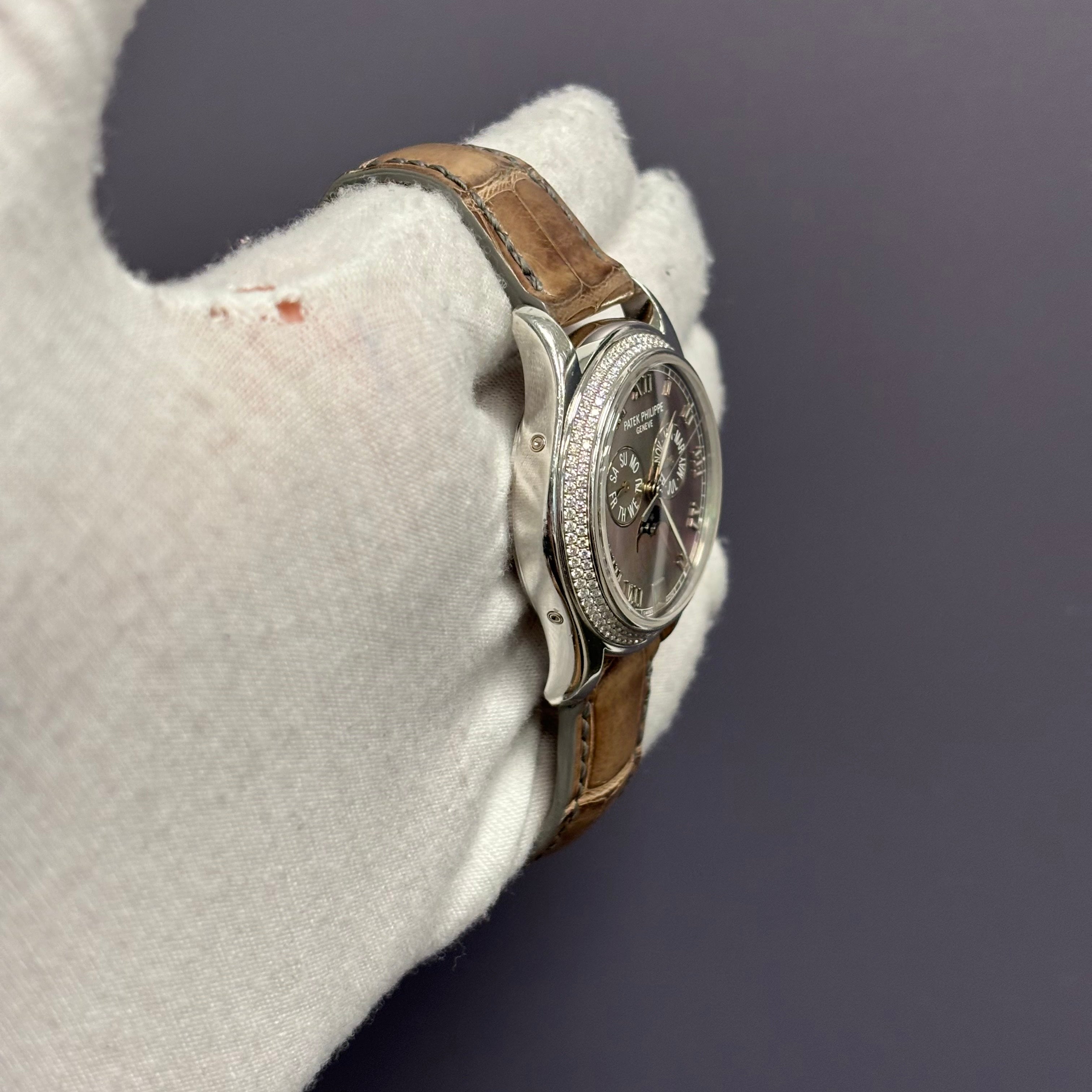 Patek Philippe Annual Calendar 37mm MOP Dial Watch Ref# 4936G-001 - Happy Jewelers Fine Jewelry Lifetime Warranty