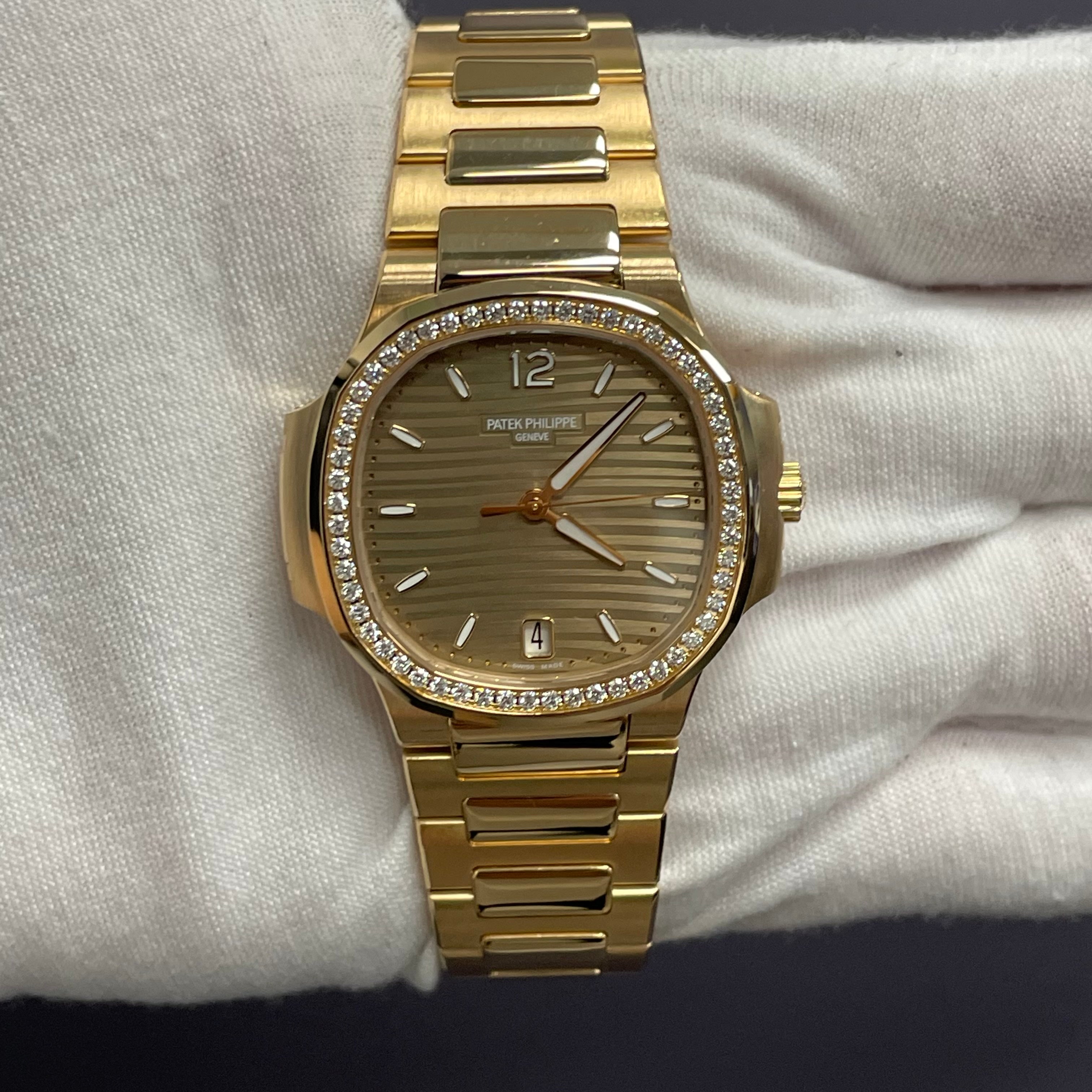 Patek Philippe Nautilus 35mm Champagne Dial Watch Ref# 7118/1200R-010 - Happy Jewelers Fine Jewelry Lifetime Warranty