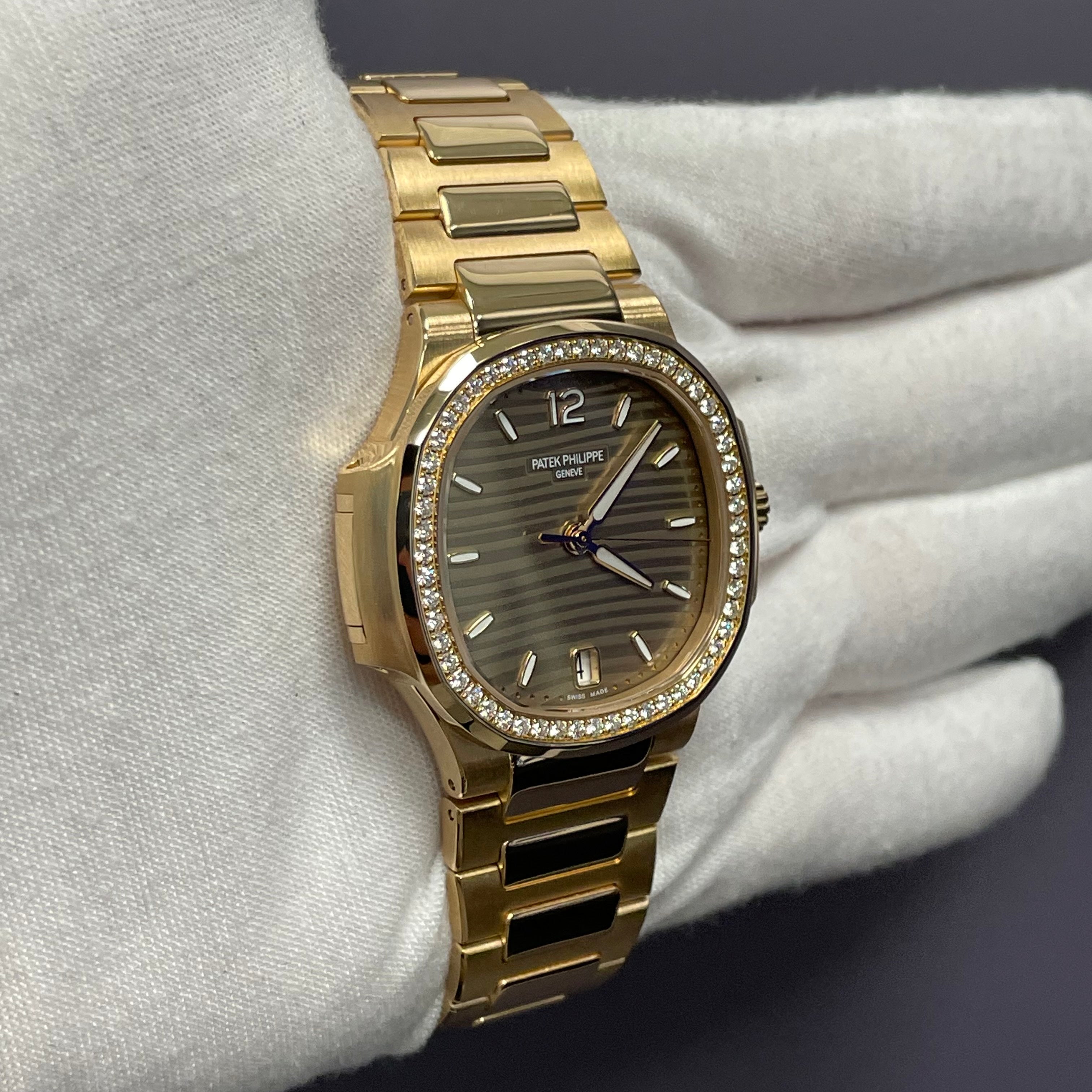 Patek Philippe Nautilus 35mm Champagne Dial Watch Ref# 7118/1200R-010 - Happy Jewelers Fine Jewelry Lifetime Warranty