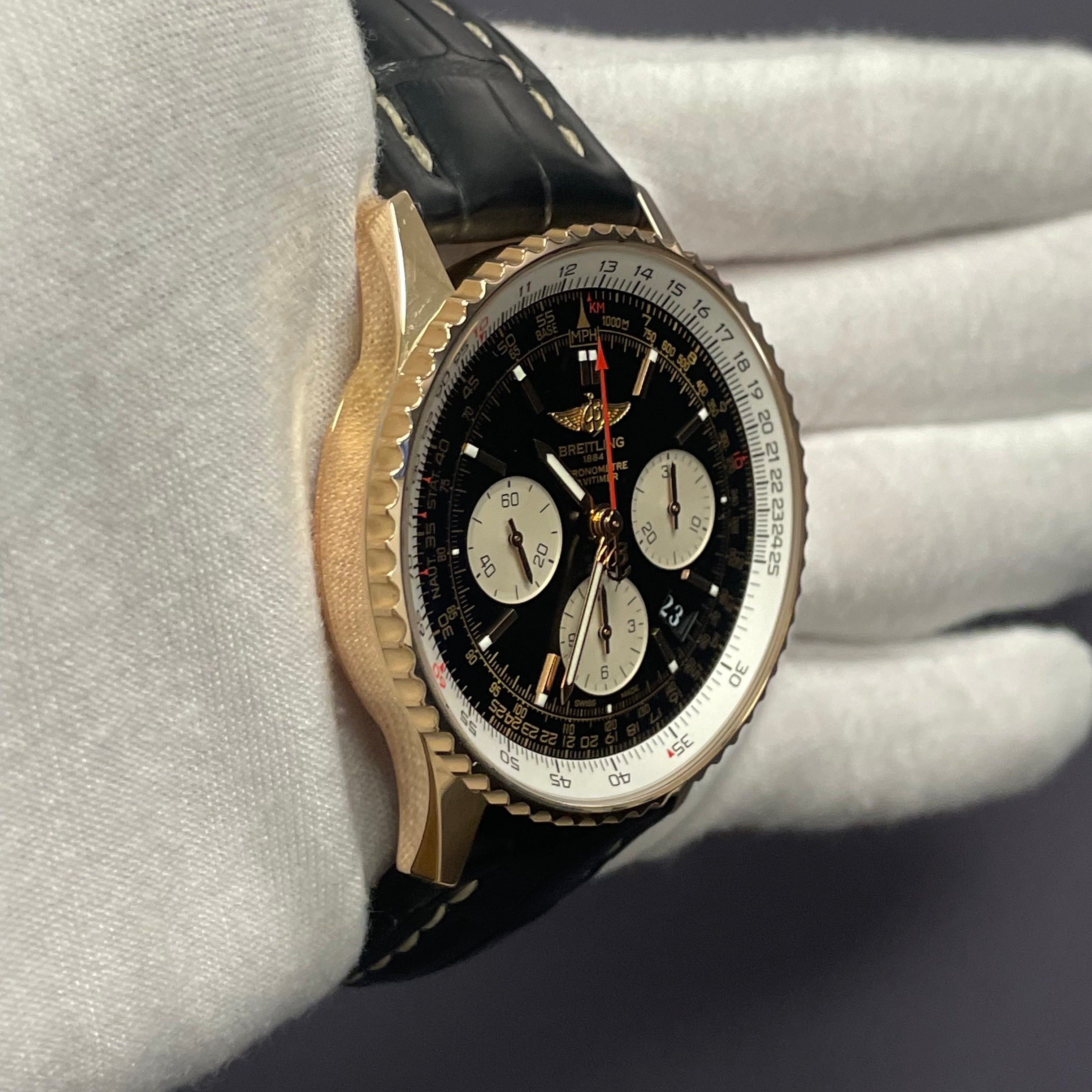 Breitling Navitimer 43mm Black Dial Watch Ref# RB0120 - Happy Jewelers Fine Jewelry Lifetime Warranty