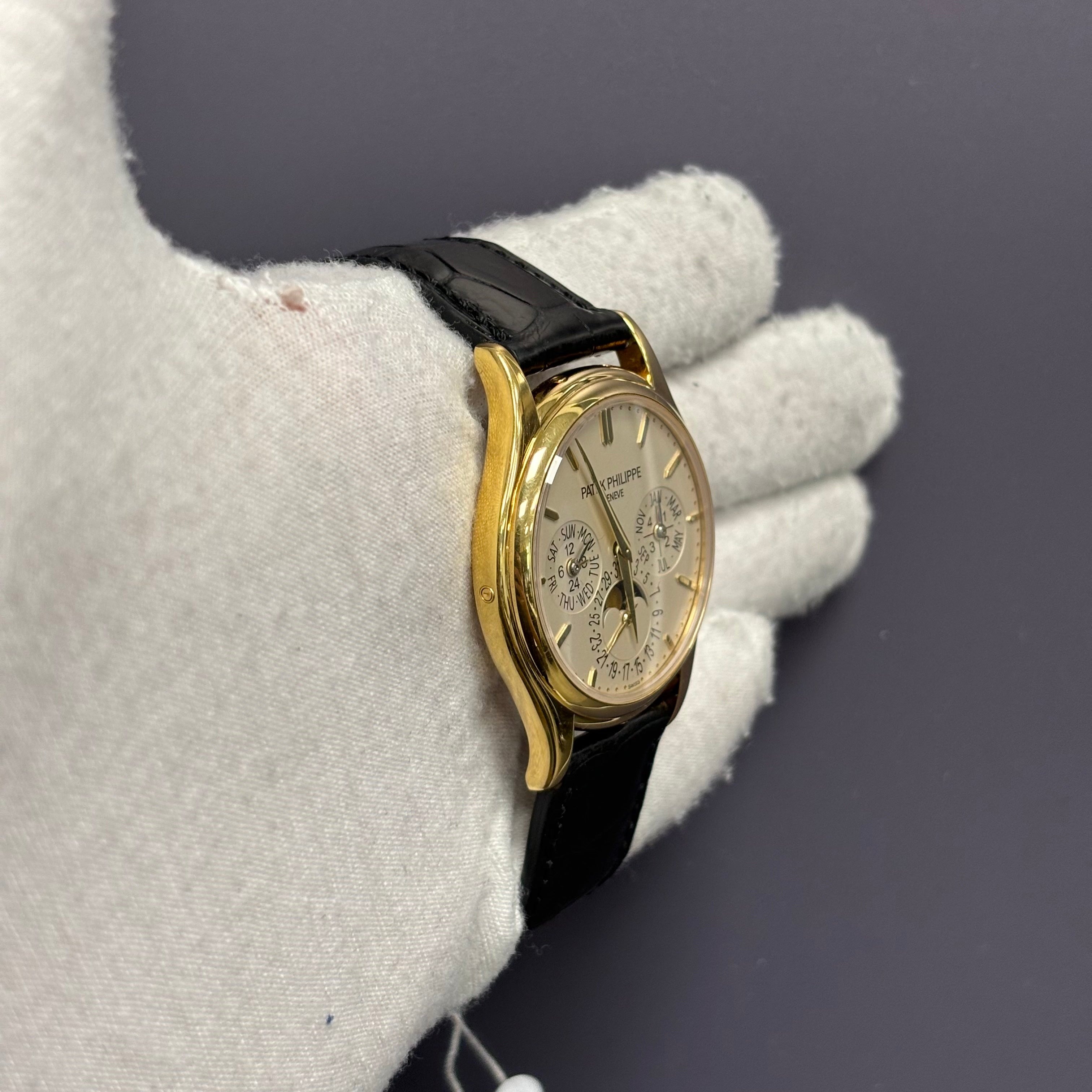 Patek Philippe Perpetual Calendar 37mm White Dial Watch Ref# 5140J - Happy Jewelers Fine Jewelry Lifetime Warranty