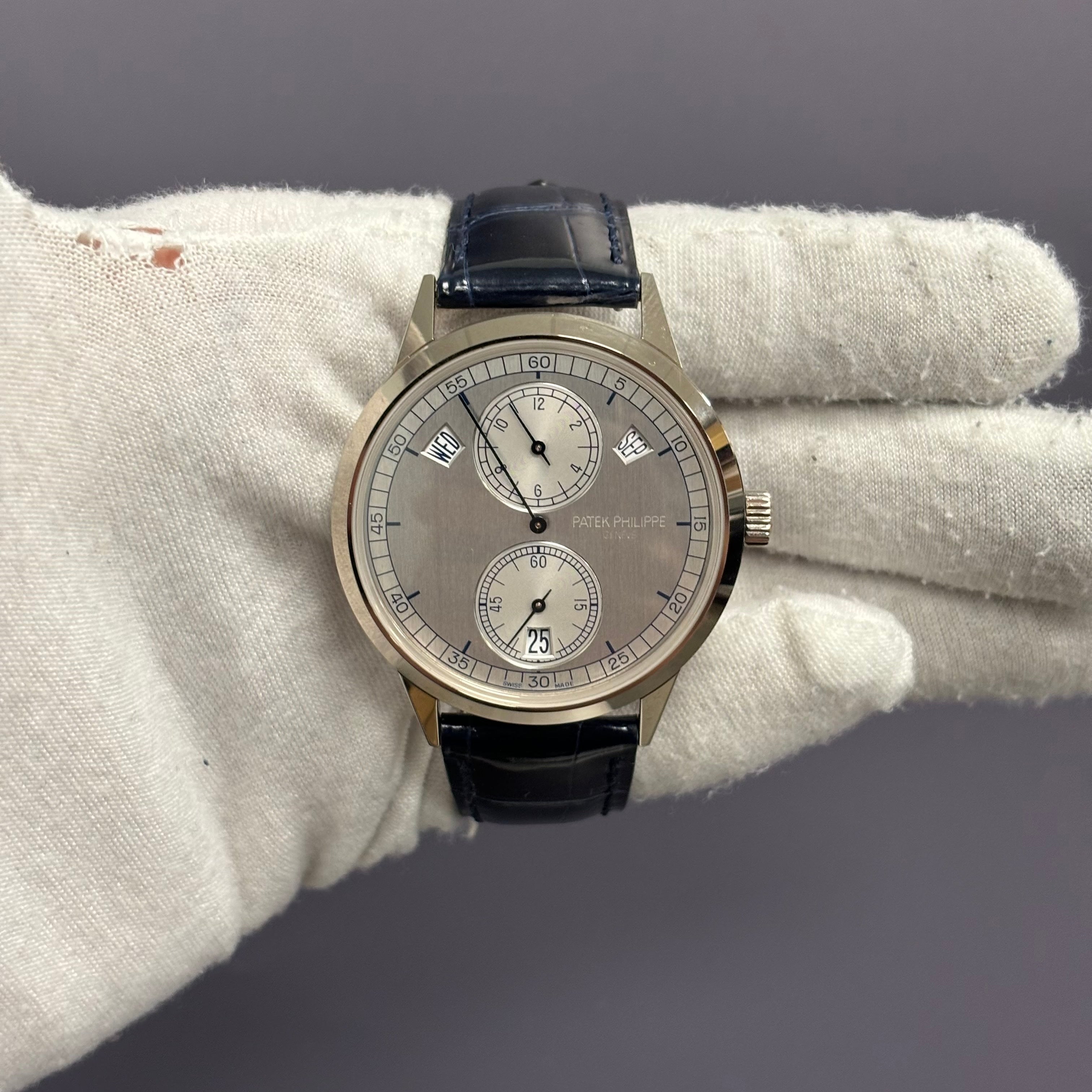 Patek Philippe Calatrava 40.5mm Silver Dial Watch Ref# 5235G-001 - Happy Jewelers Fine Jewelry Lifetime Warranty