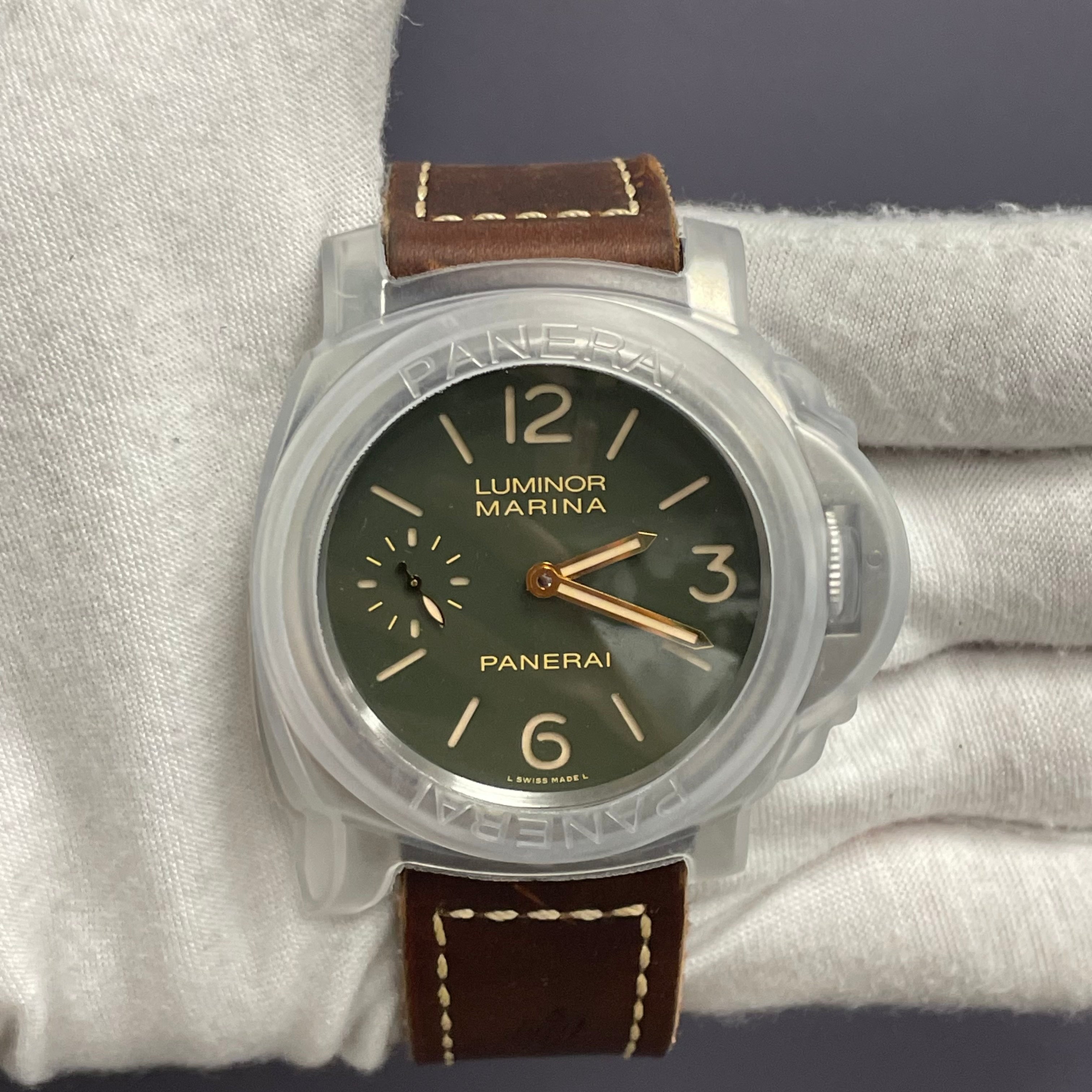 Panerai Luminor 44mm Green Dial Watch Ref# PAM00911 - Happy Jewelers Fine Jewelry Lifetime Warranty