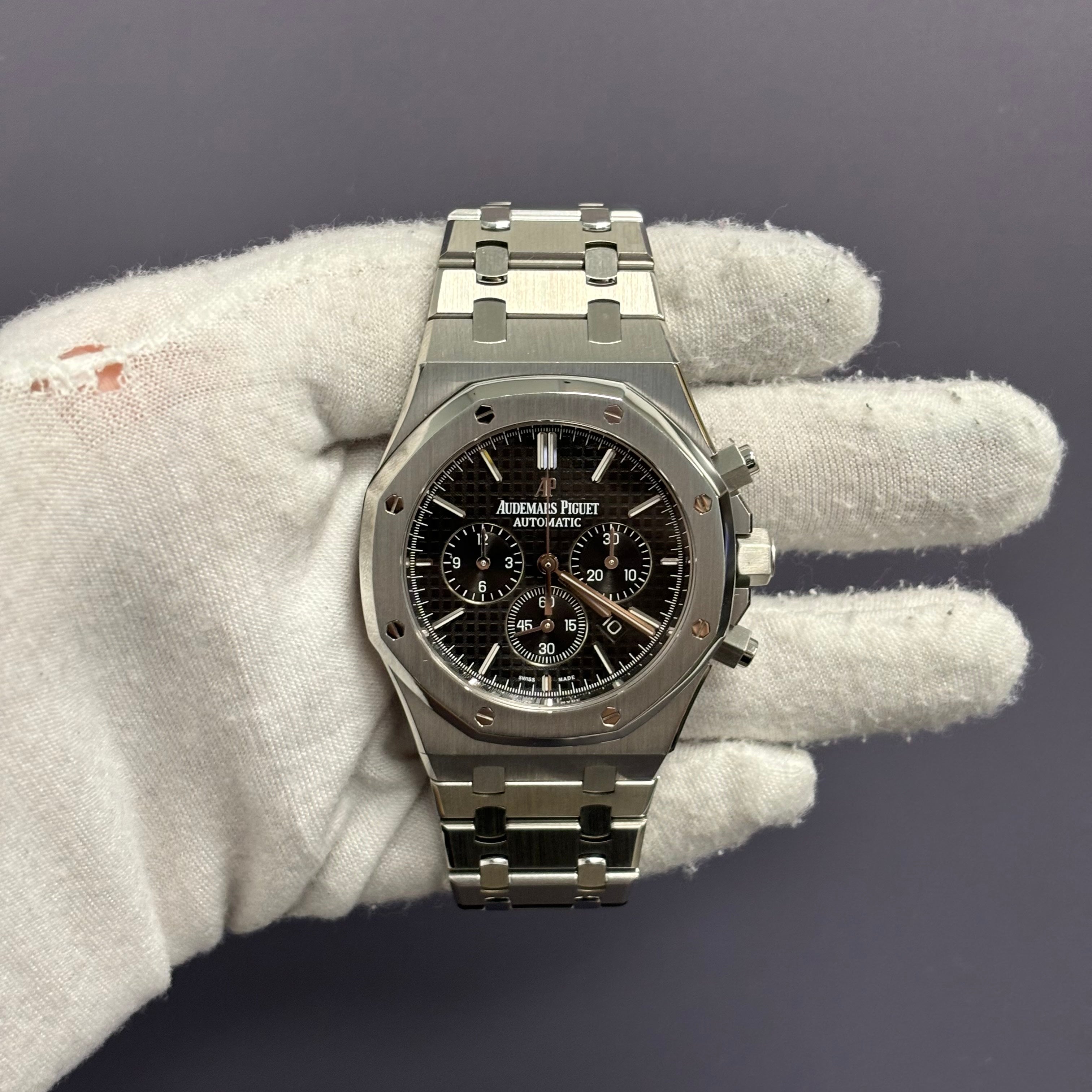 Audemars Piguet Royal Oak 41mm Black Dial Watch Ref# 26320ST.OO.1220ST.01 - Happy Jewelers Fine Jewelry Lifetime Warranty