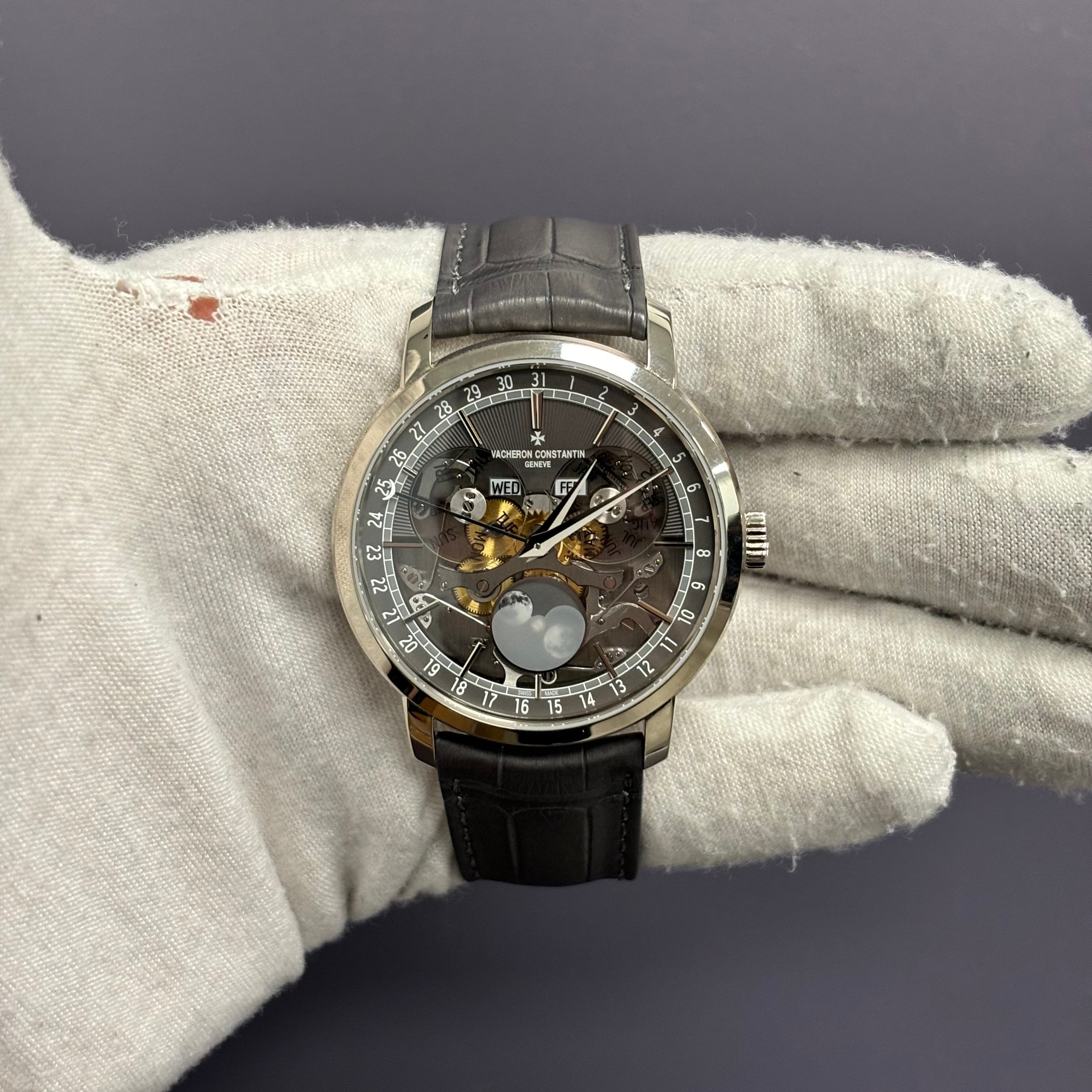 Vacheron Constantin Complete Calendar 41mm Openwork Dial Watch Ref# 4020T/000G-B655 - Happy Jewelers Fine Jewelry Lifetime Warranty