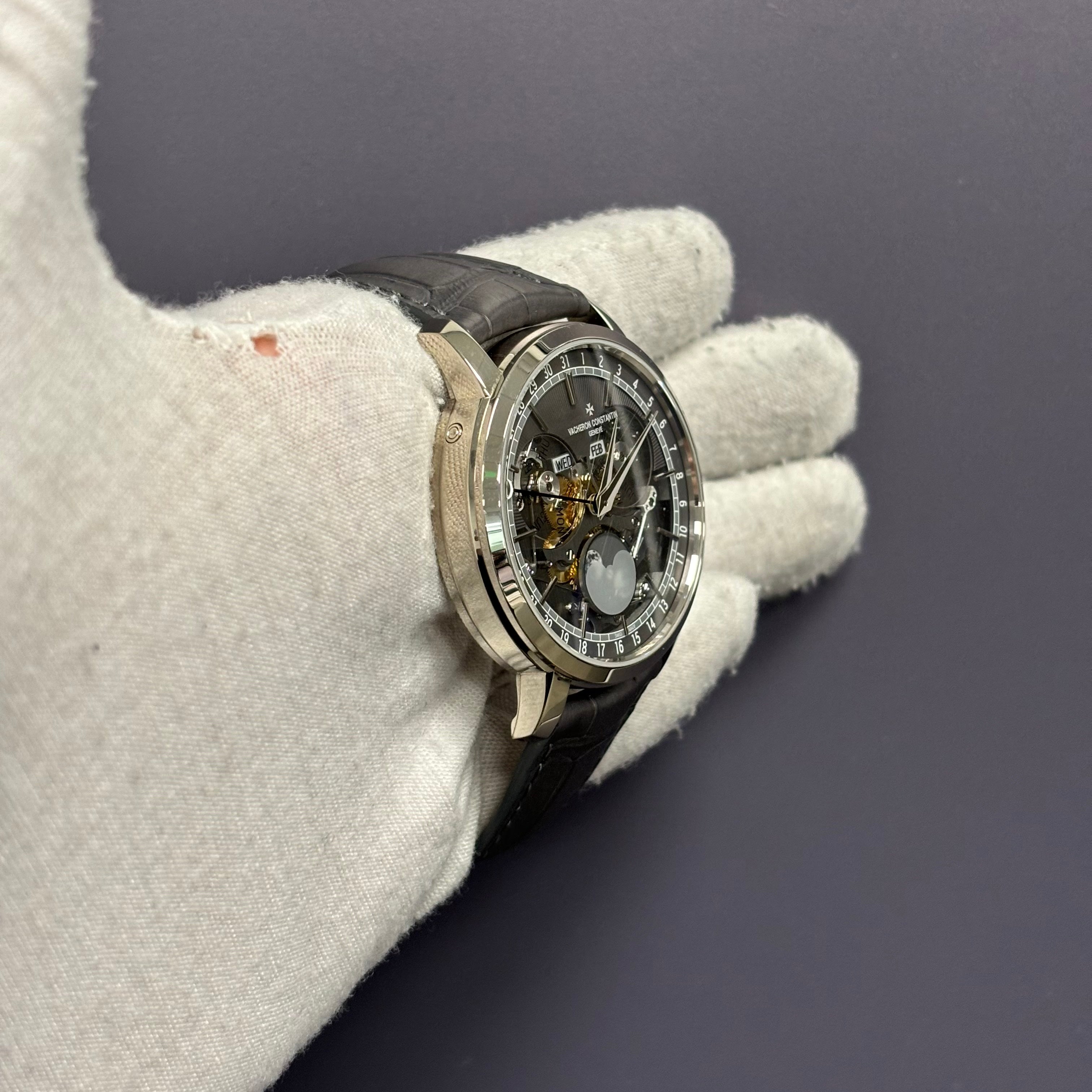 Vacheron Constantin Complete Calendar 41mm Openwork Dial Watch Ref# 4020T/000G-B655 - Happy Jewelers Fine Jewelry Lifetime Warranty