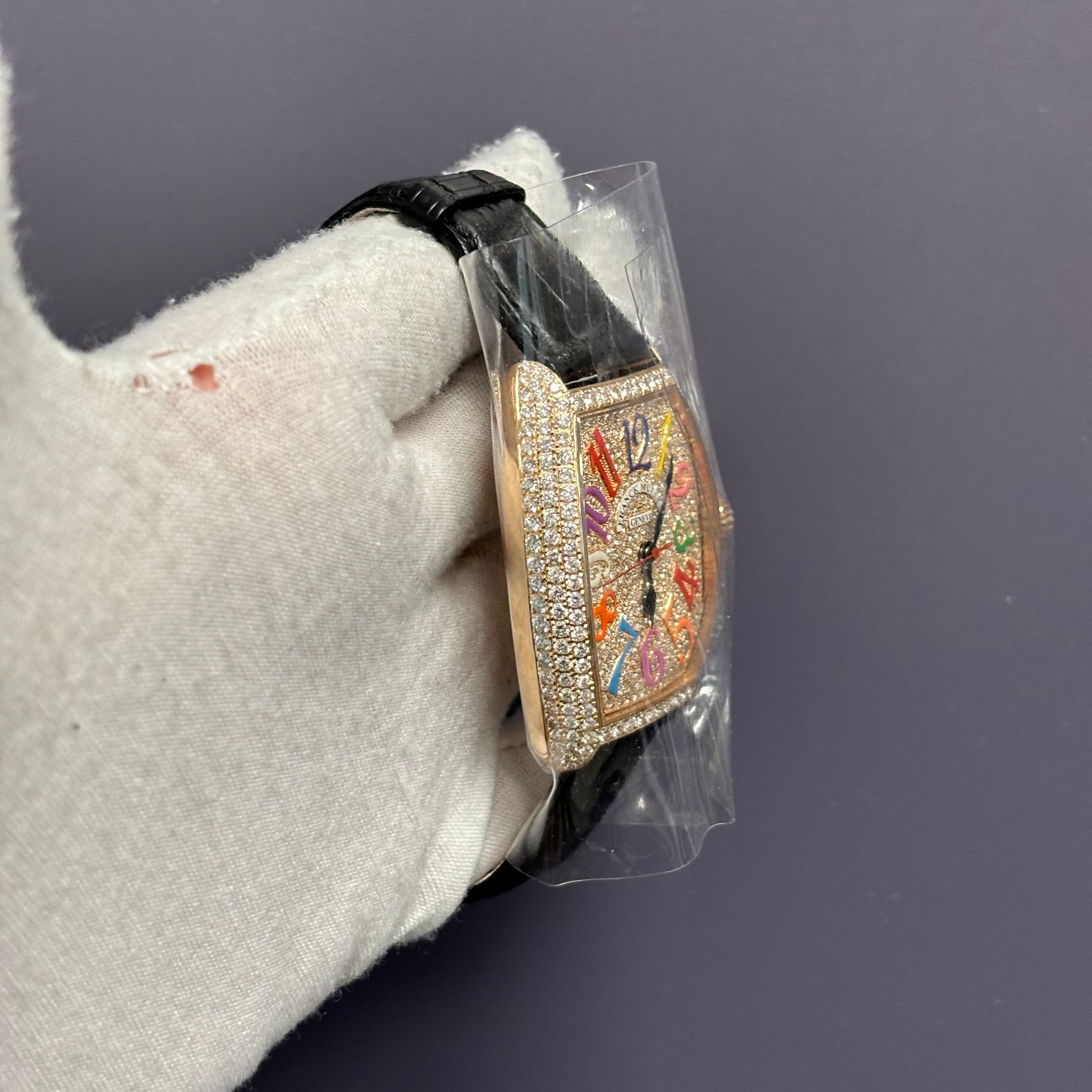 Franck Muller Cintree 35mm Pave Dial Watch Ref# 7851 SC D CD COL DR - Happy Jewelers Fine Jewelry Lifetime Warranty