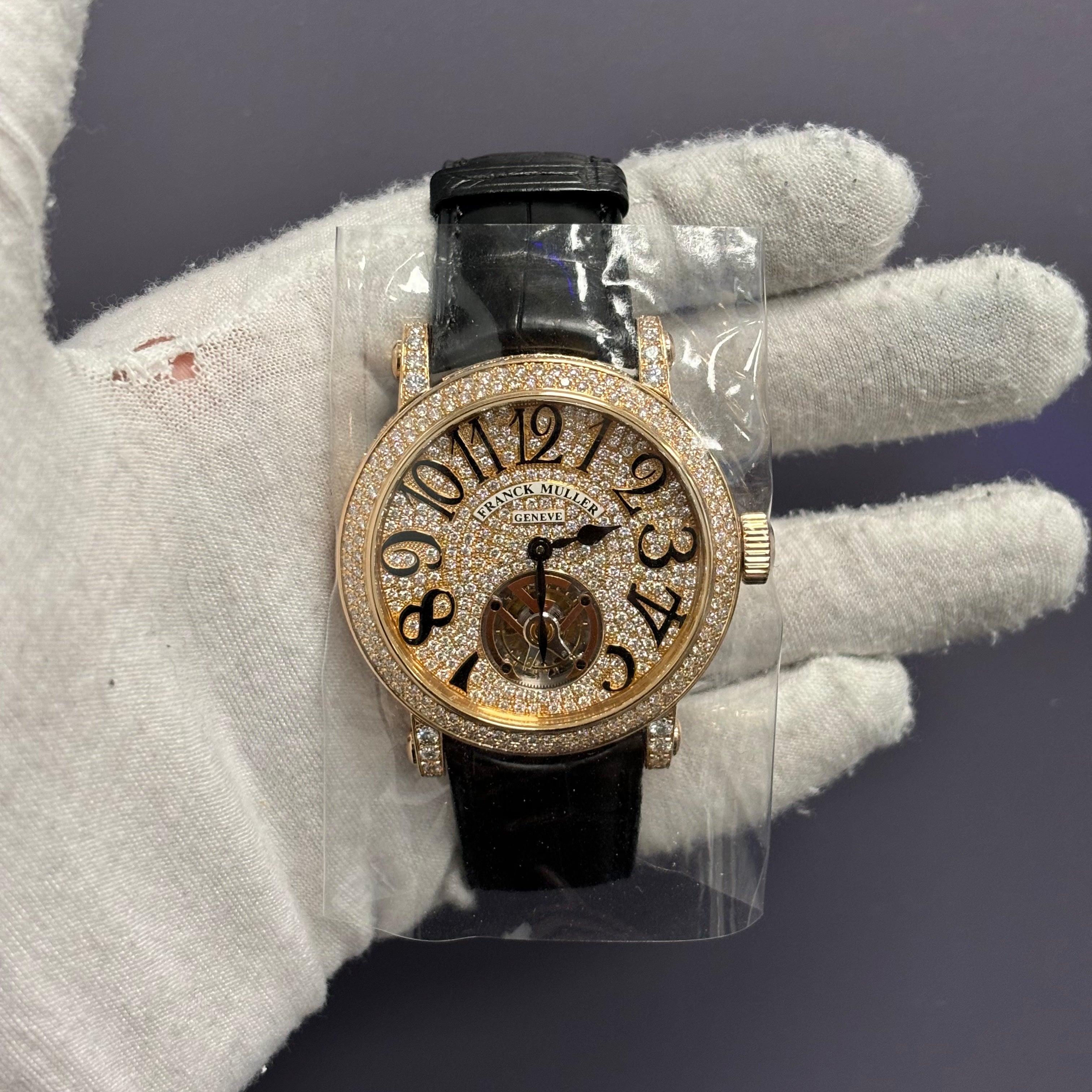 Franck Muller Round 44mm Pave Dial Watch Ref# 7008 T D CD - Happy Jewelers Fine Jewelry Lifetime Warranty