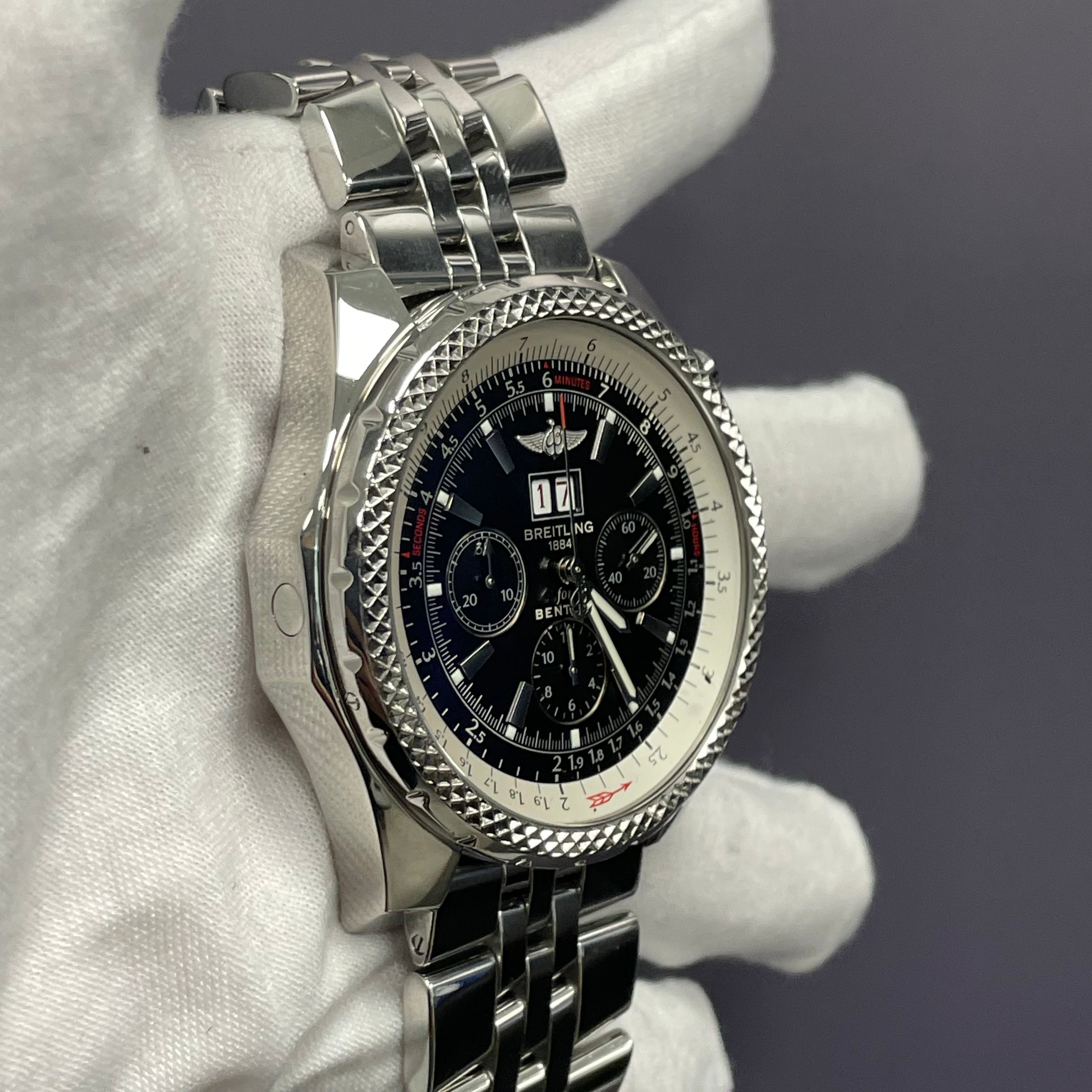 Breitling Bentley 48mm Black Dial Watch Ref# A44362 - Happy Jewelers Fine Jewelry Lifetime Warranty