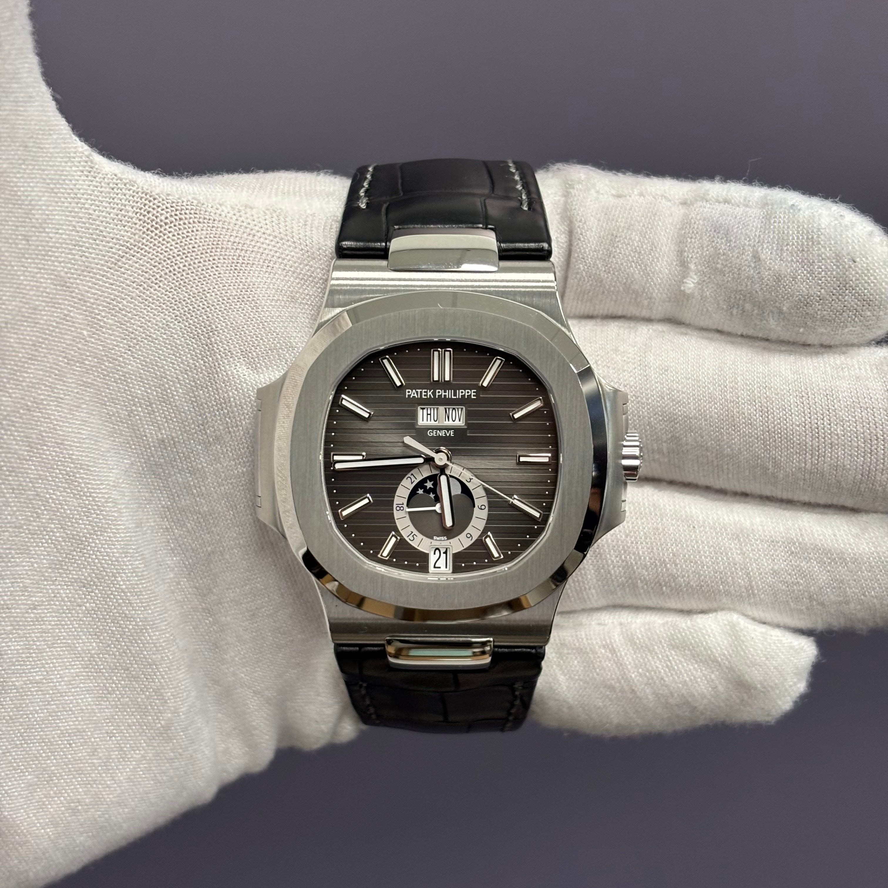 Patek Philippe Nautilus 40mm Grey Dial Watch Ref# 5726A-001 - Happy Jewelers Fine Jewelry Lifetime Warranty