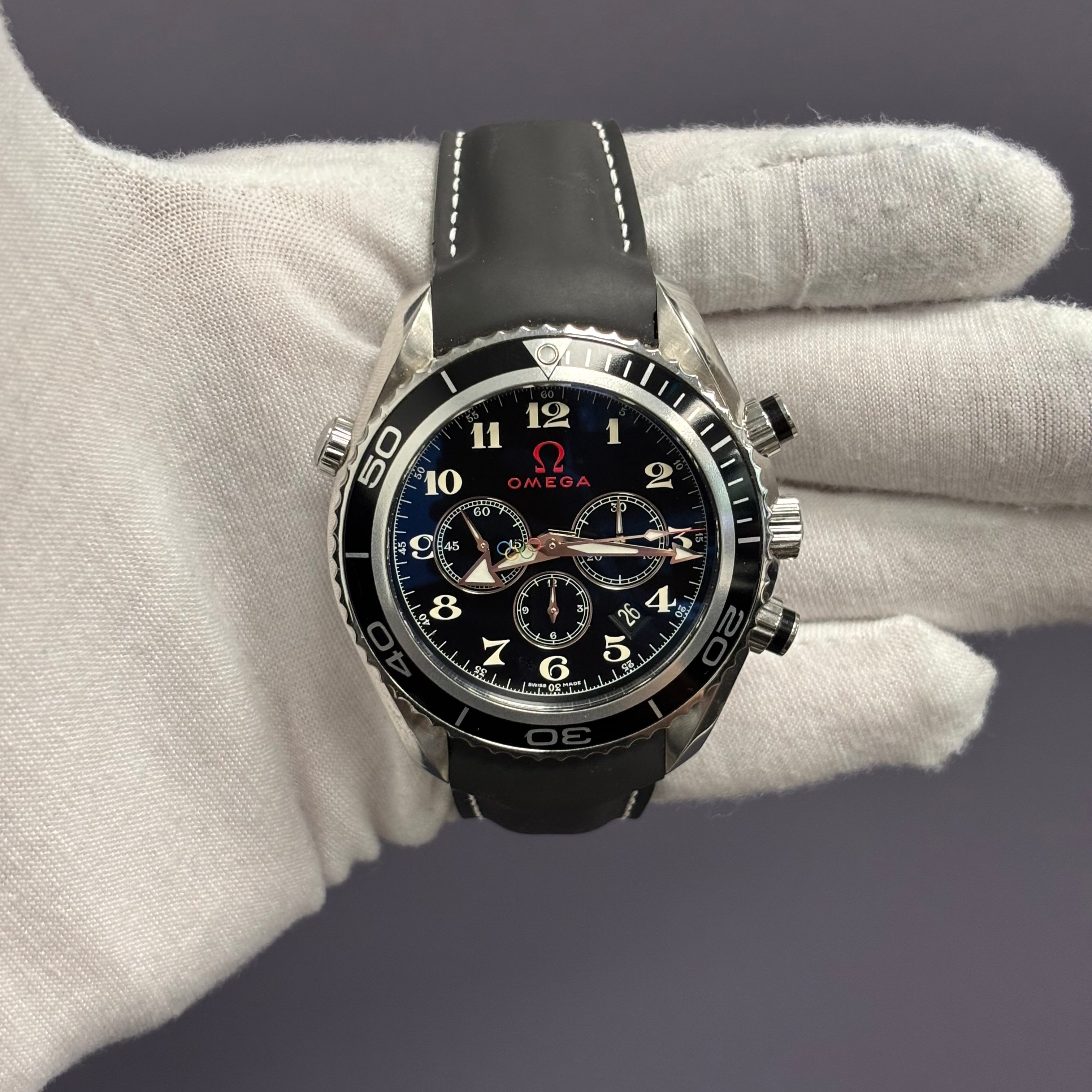 Omega Seamaster 45.5mm Black Dial Watch Ref# 222.32.46.50.01.001 - Happy Jewelers Fine Jewelry Lifetime Warranty