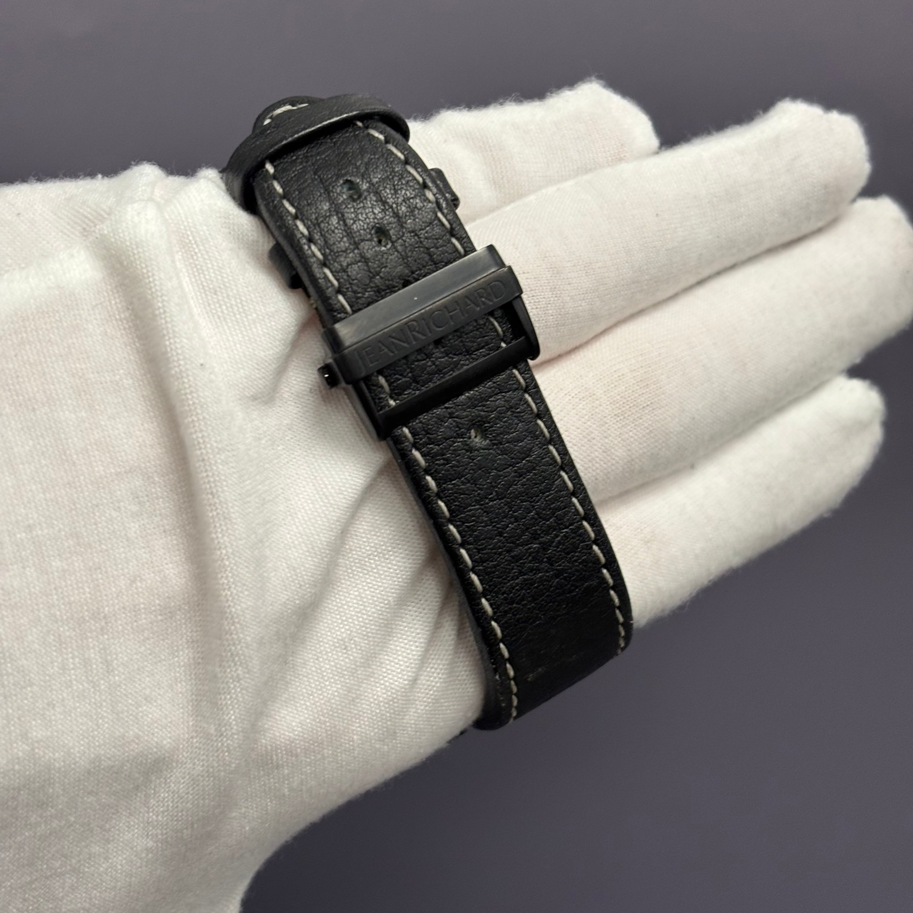 JeanRichard Chronoscope 44mm Carbon Dial Watch Ref# 65120 - Happy Jewelers Fine Jewelry Lifetime Warranty