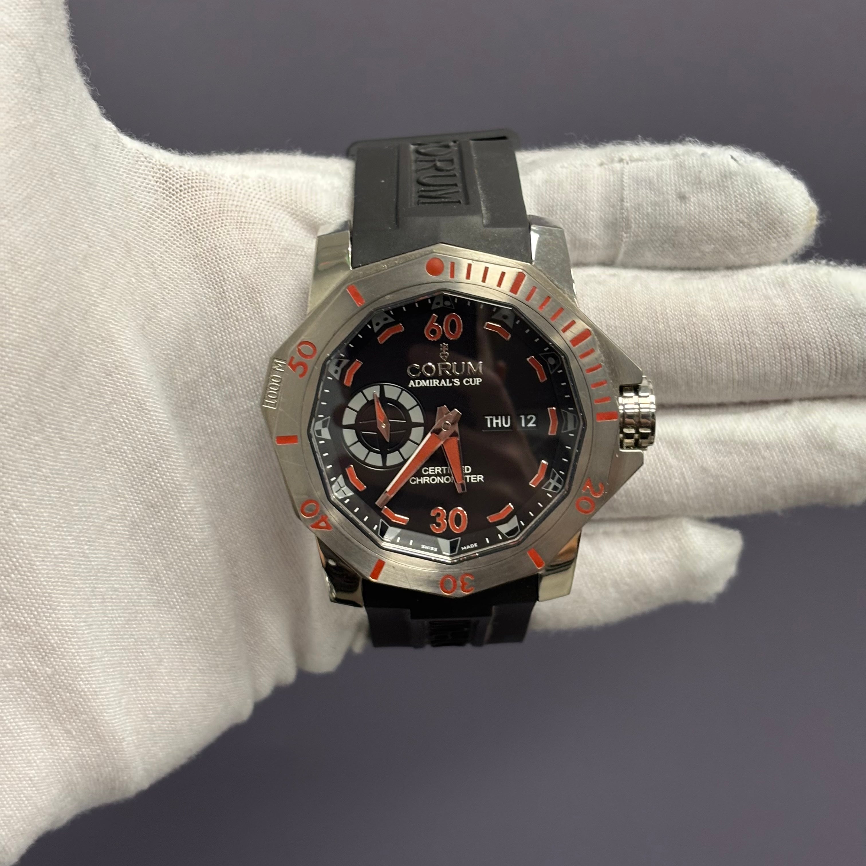 Corum Admirals 46mm Black Dial Watch Ref# 01.0076 - Happy Jewelers Fine Jewelry Lifetime Warranty