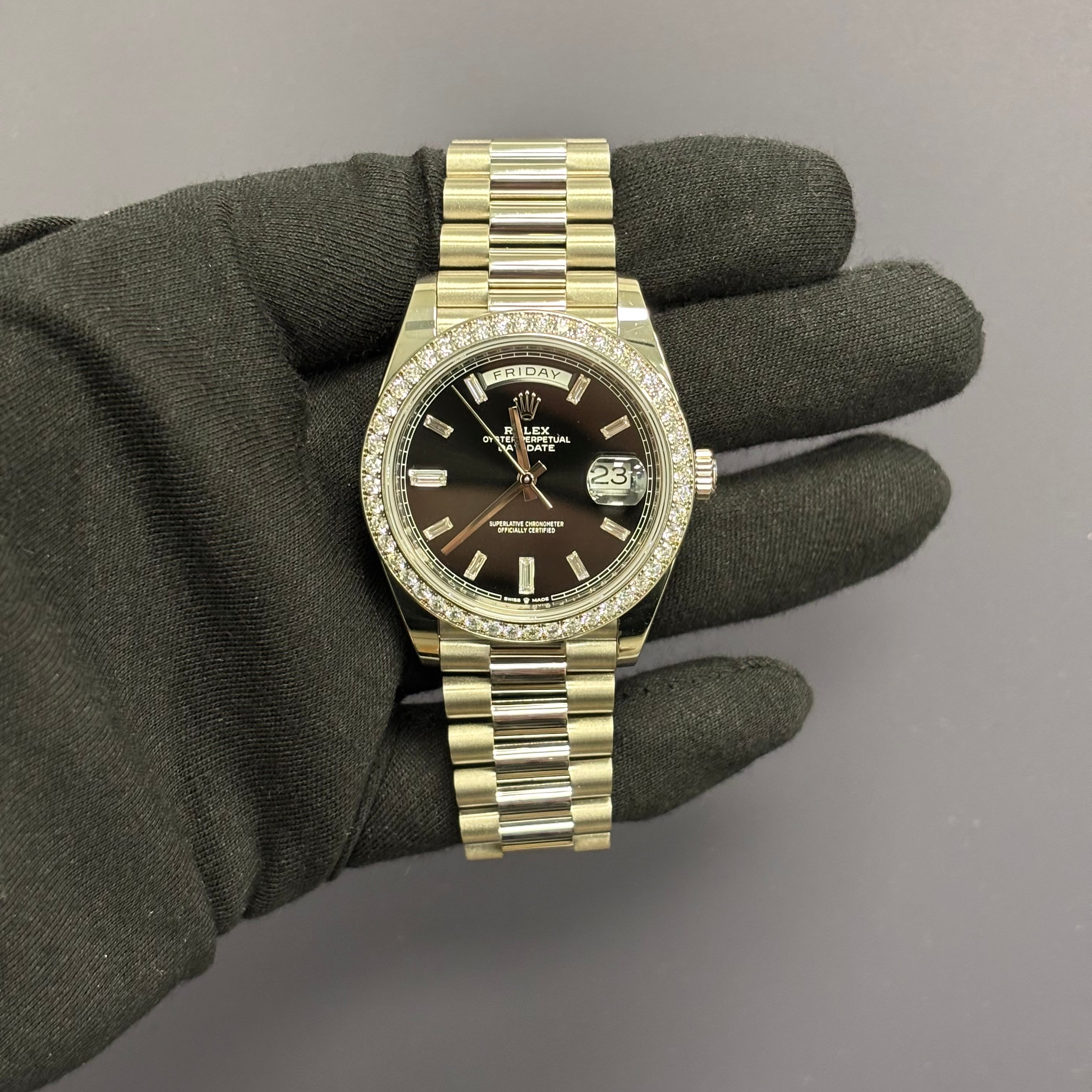 Rolex Day-Date 40mm Black Dial Watch Ref# 228235 - Happy Jewelers Fine Jewelry Lifetime Warranty