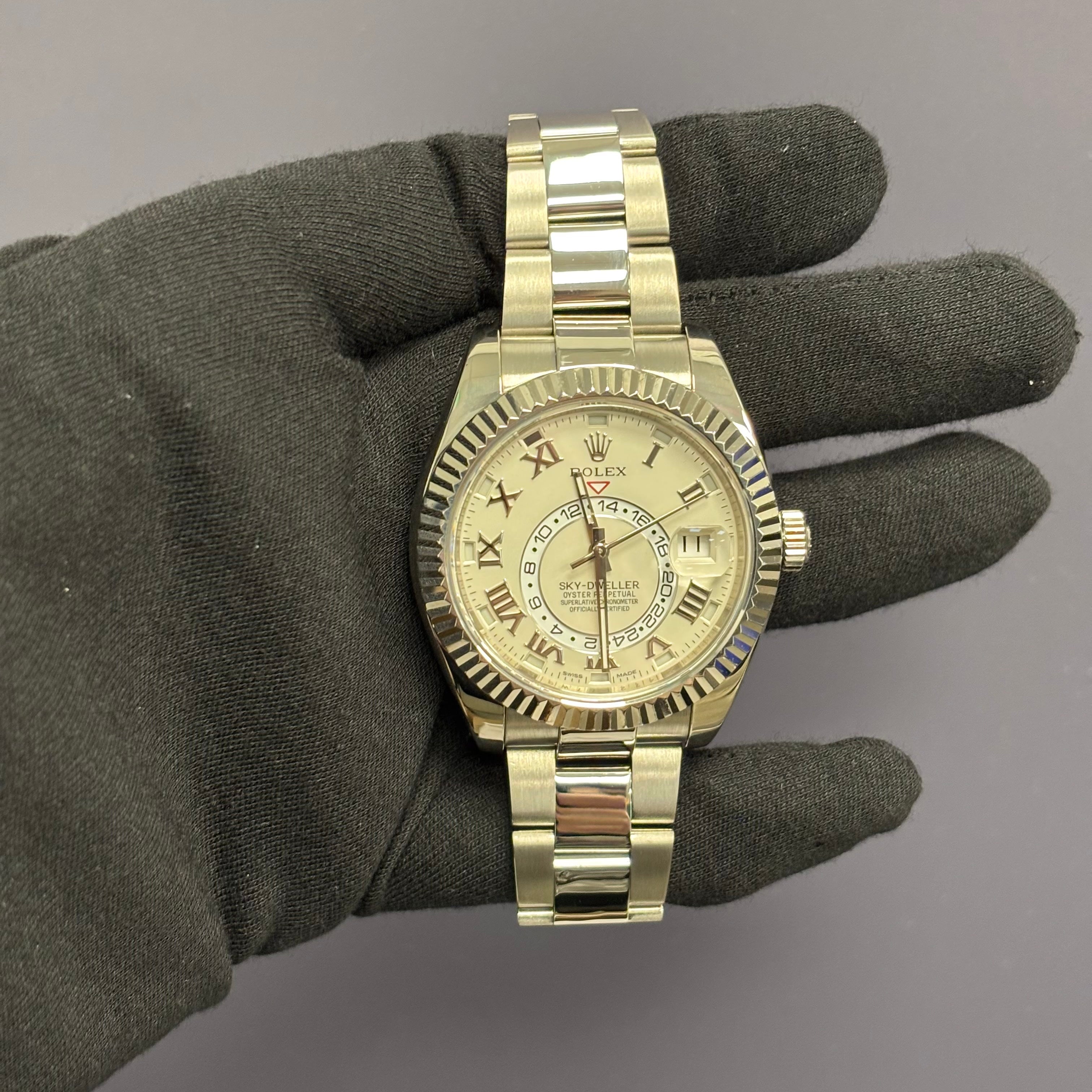 Rolex Sky-Dweller 42mm Ivory Dial Watch Ref# 326939 - Happy Jewelers Fine Jewelry Lifetime Warranty