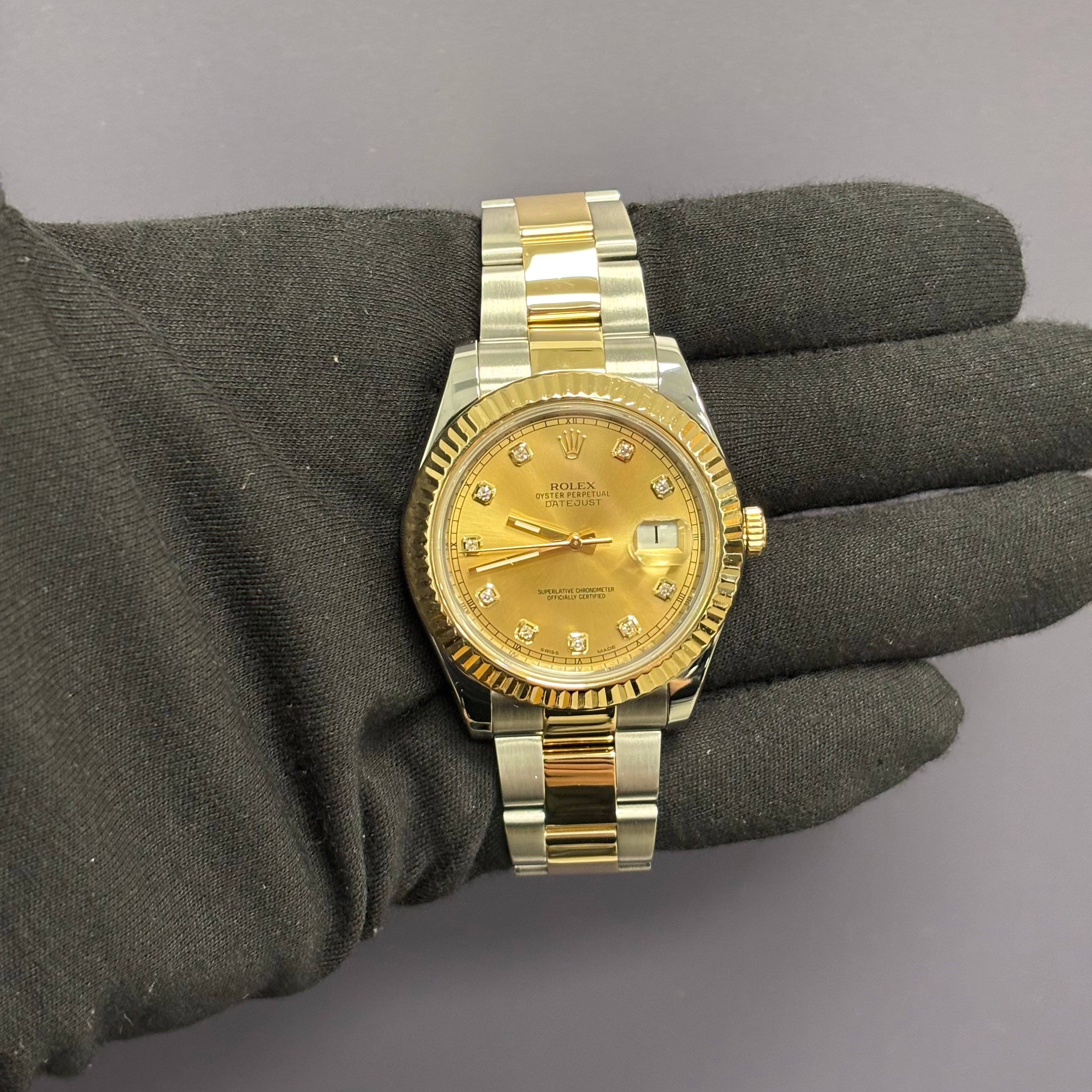 Rolex Datejust 41mm Champagne Dial Watch Ref# 116333 - Happy Jewelers Fine Jewelry Lifetime Warranty