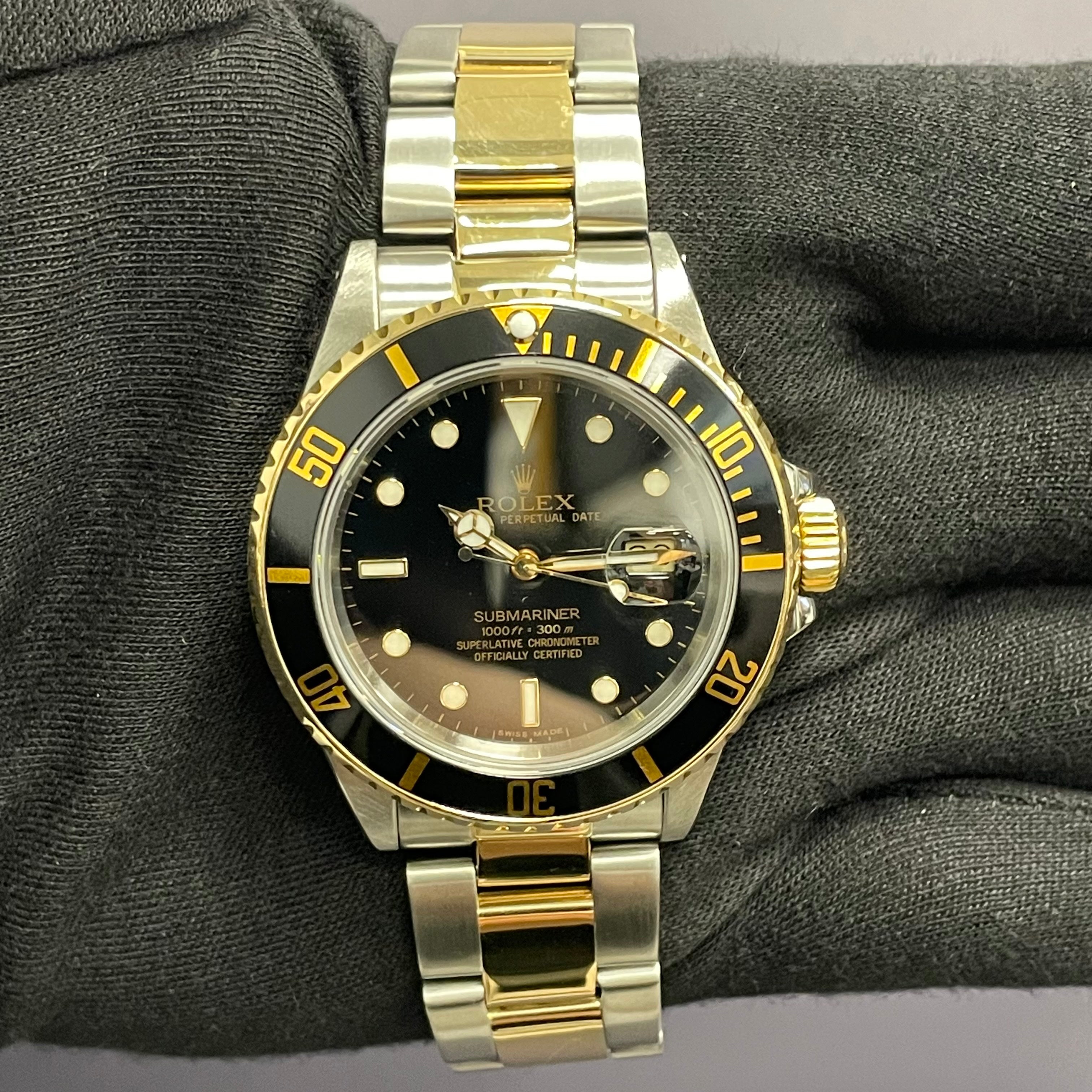 Rolex Submariner 40mm Black Dot Dial Watch Ref# 16803 - Happy Jewelers Fine Jewelry Lifetime Warranty