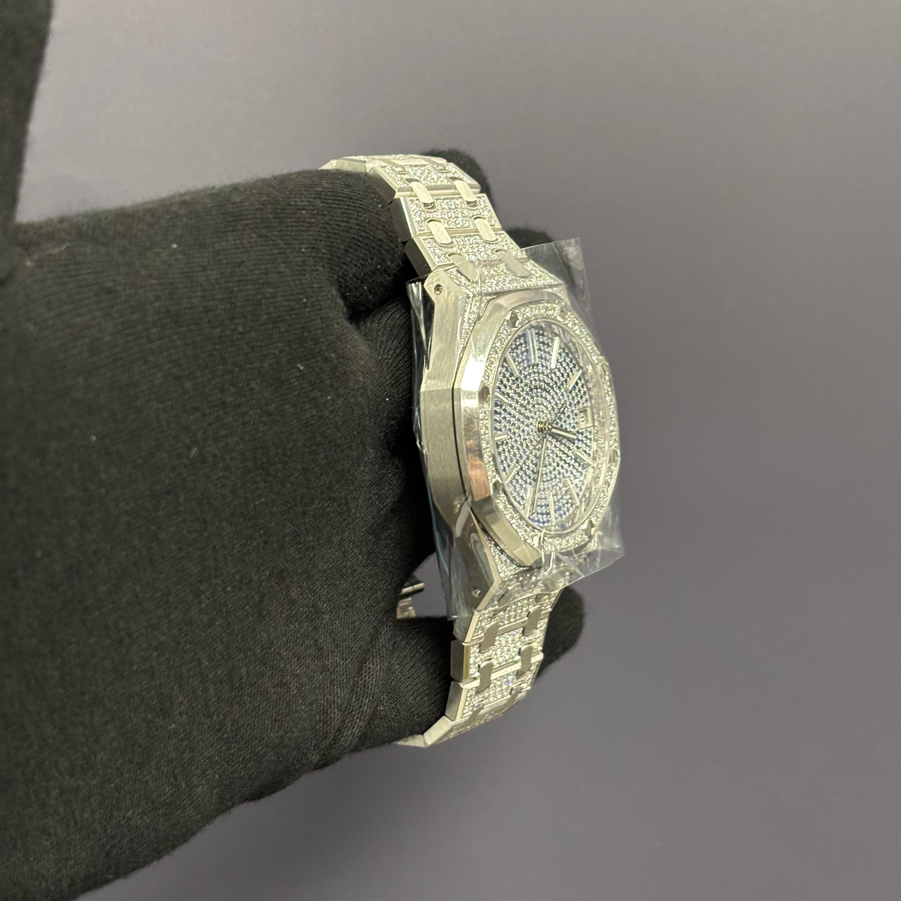 Audemars Piguet Royal Oak 41mm Pave Dial Watch Ref# 15512BC.ZZ.1322BC.01 - Happy Jewelers Fine Jewelry Lifetime Warranty