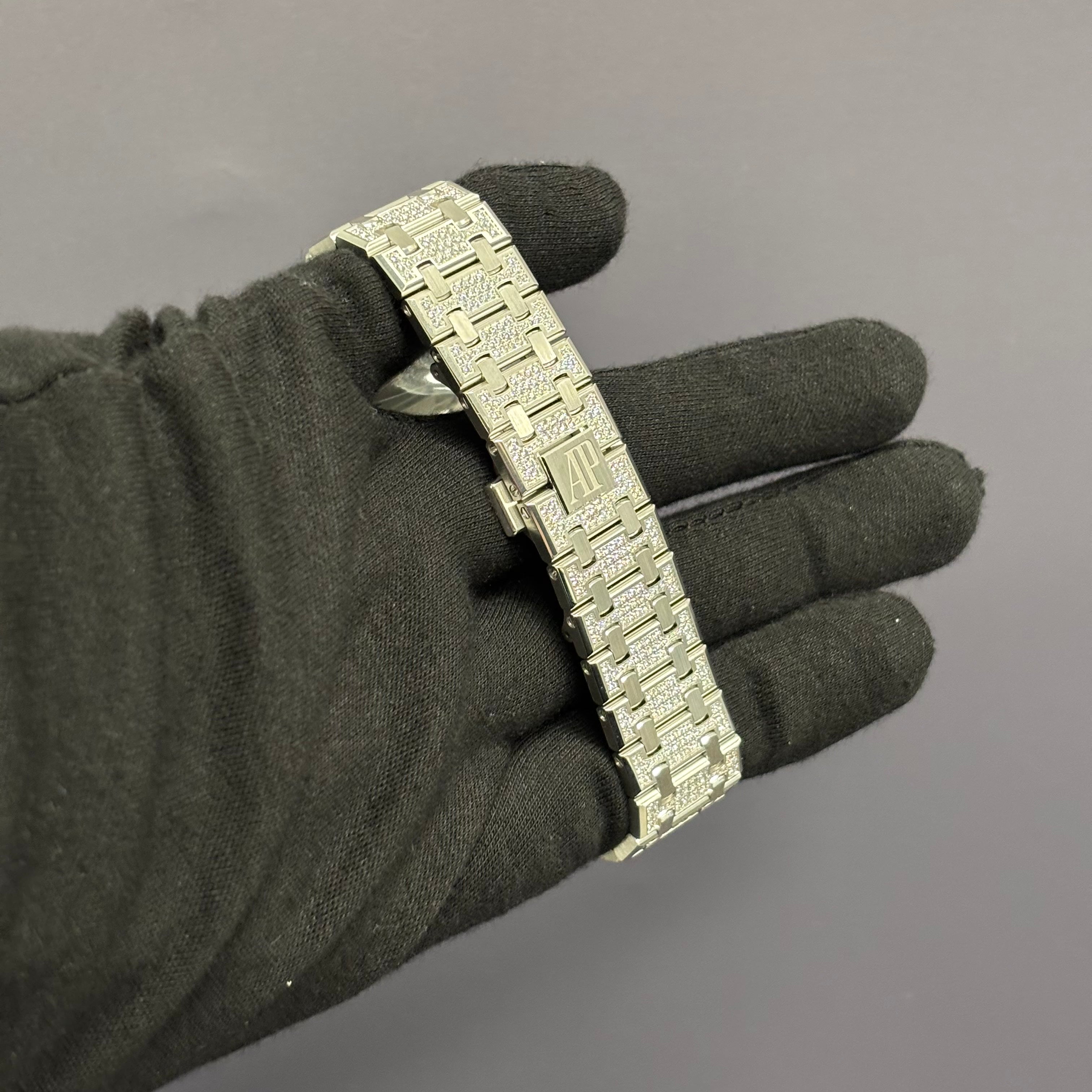 Audemars Piguet Royal Oak 41mm Pave Dial Watch Ref# 15512BC.ZZ.1322BC.01 - Happy Jewelers Fine Jewelry Lifetime Warranty