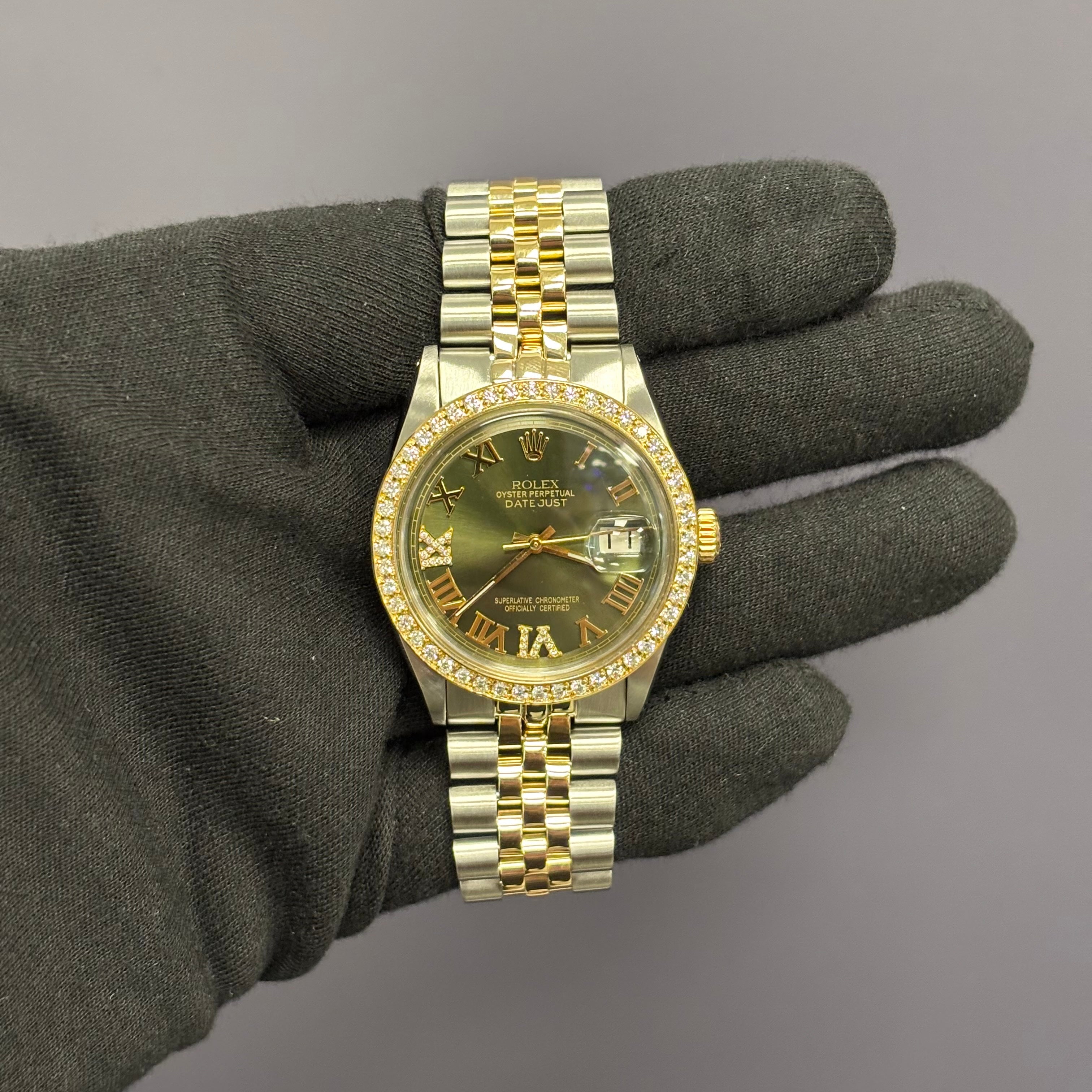 Rolex Datejust 36mm Green Dial Watch Ref# 1600 - Happy Jewelers Fine Jewelry Lifetime Warranty