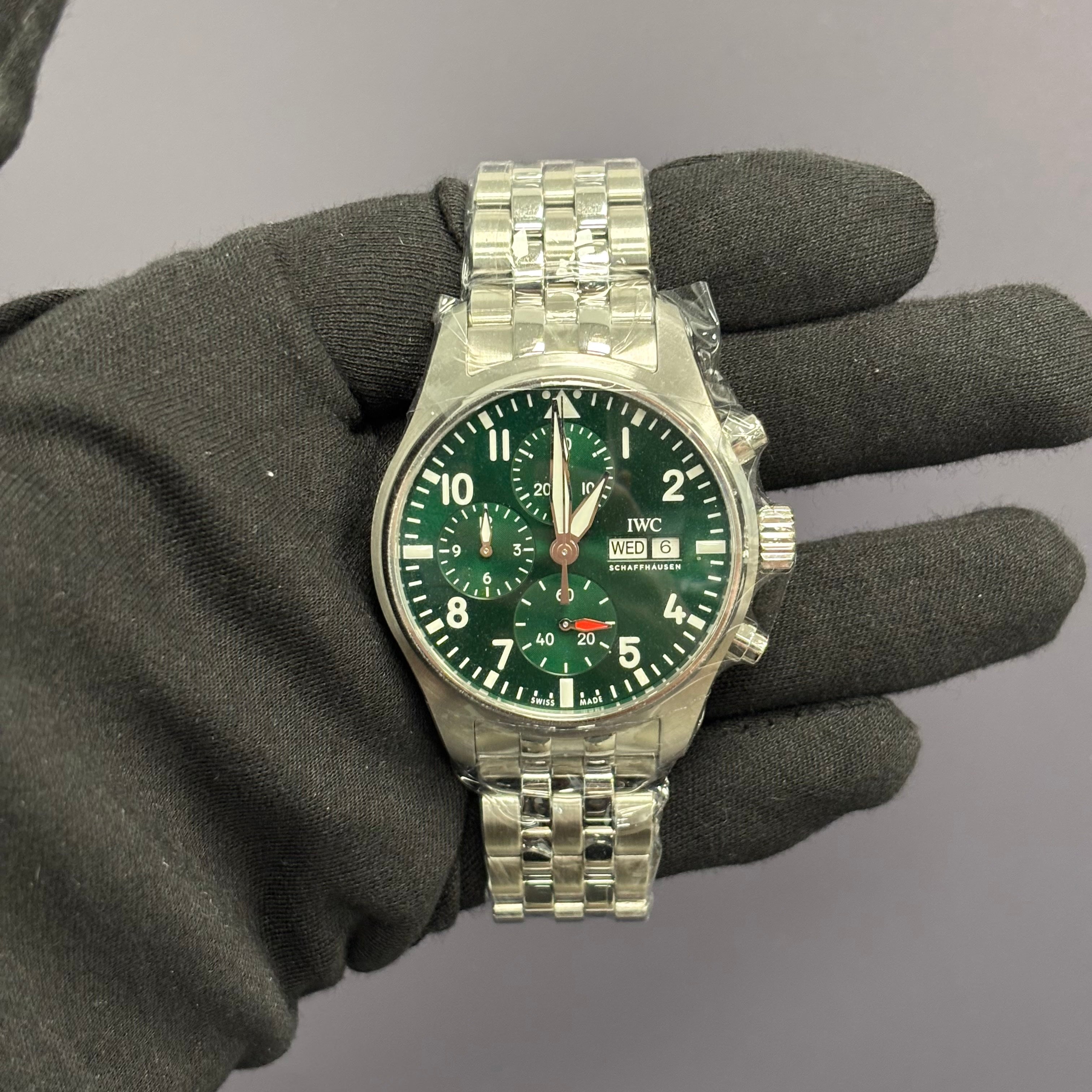 IWC Pilot's 41mm Green Dial Watch Ref# IW388104 - Happy Jewelers Fine Jewelry Lifetime Warranty