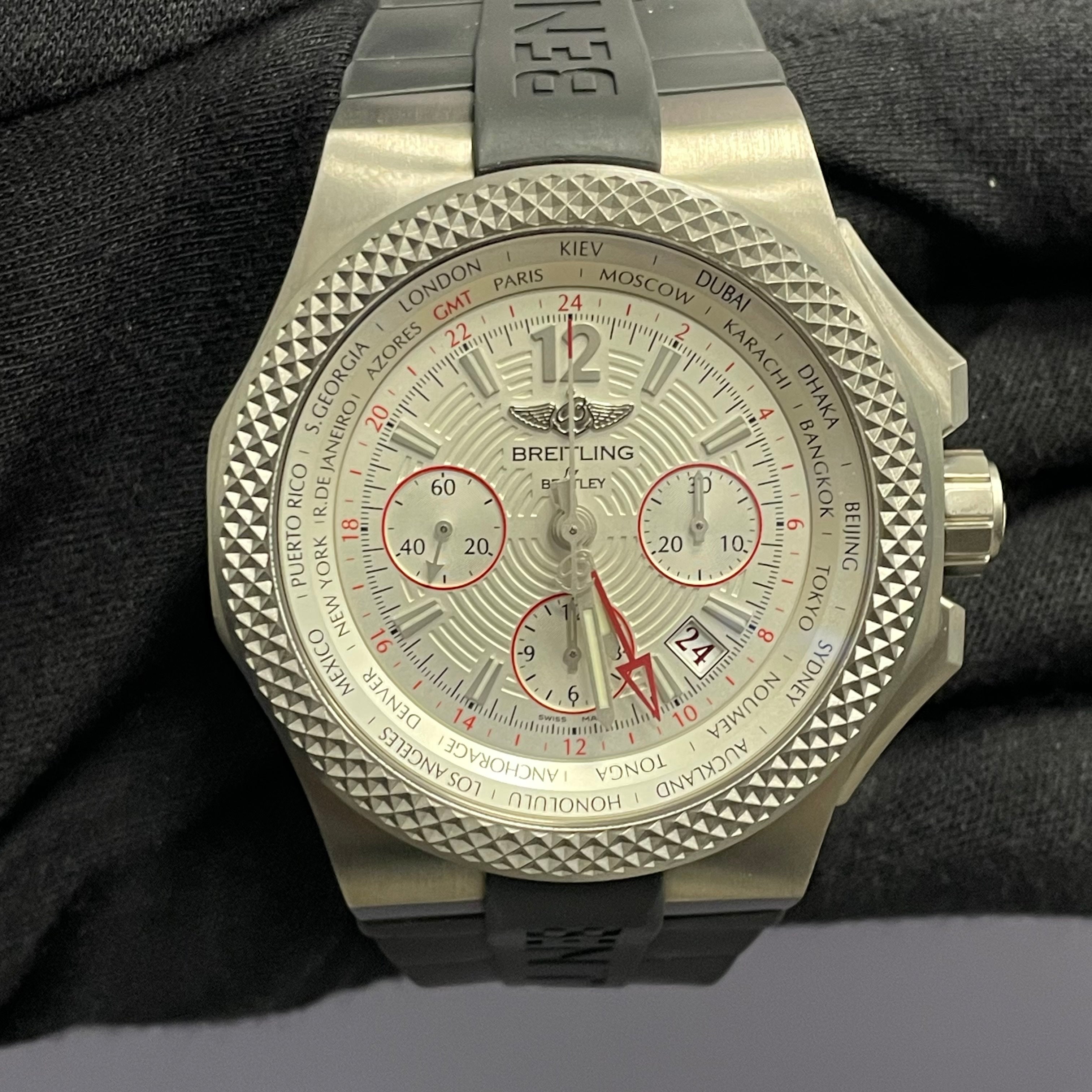 Breitling Bentley 44mm White Dial Watch Ref# EB0433 - Happy Jewelers Fine Jewelry Lifetime Warranty