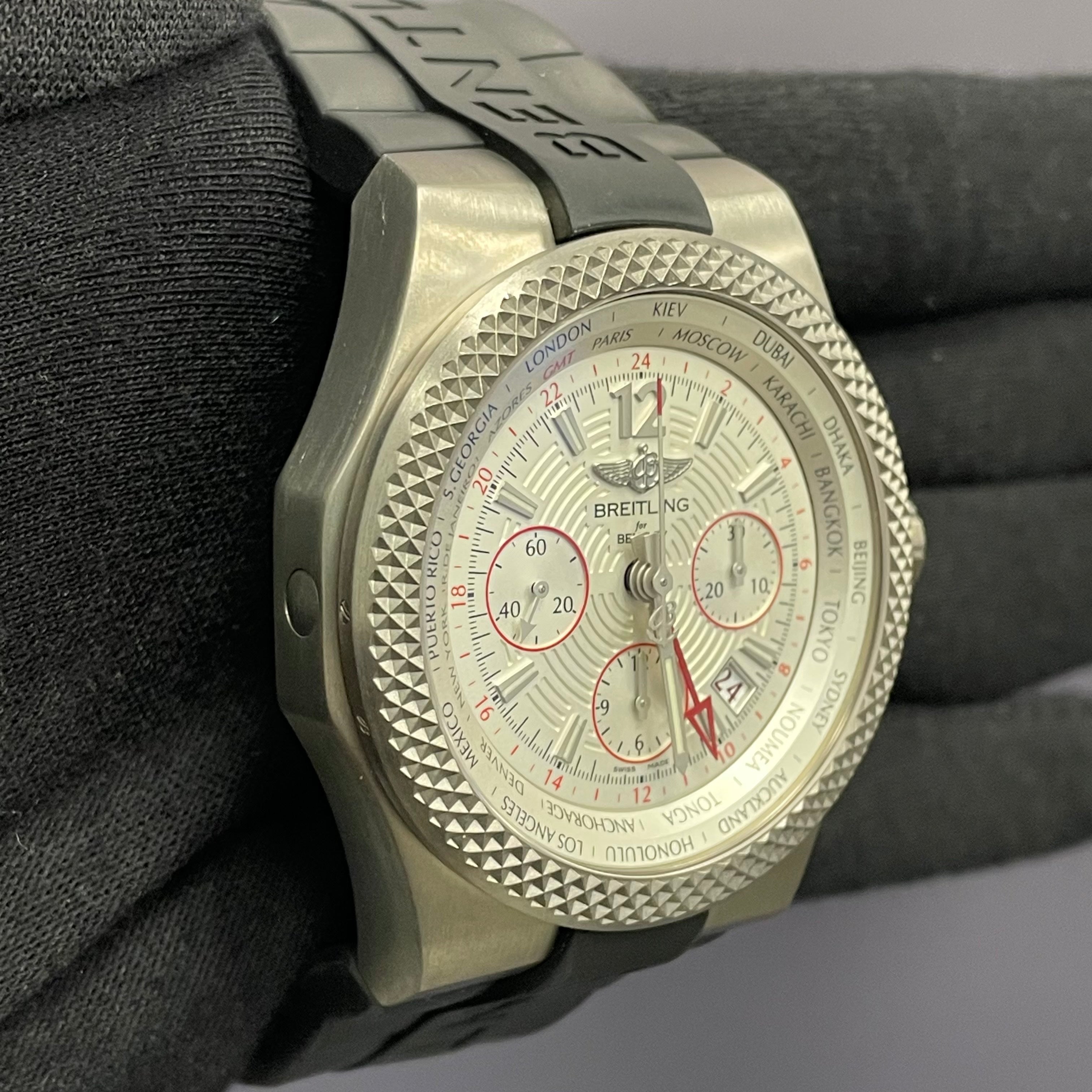 Breitling Bentley 44mm White Dial Watch Ref# EB0433 - Happy Jewelers Fine Jewelry Lifetime Warranty