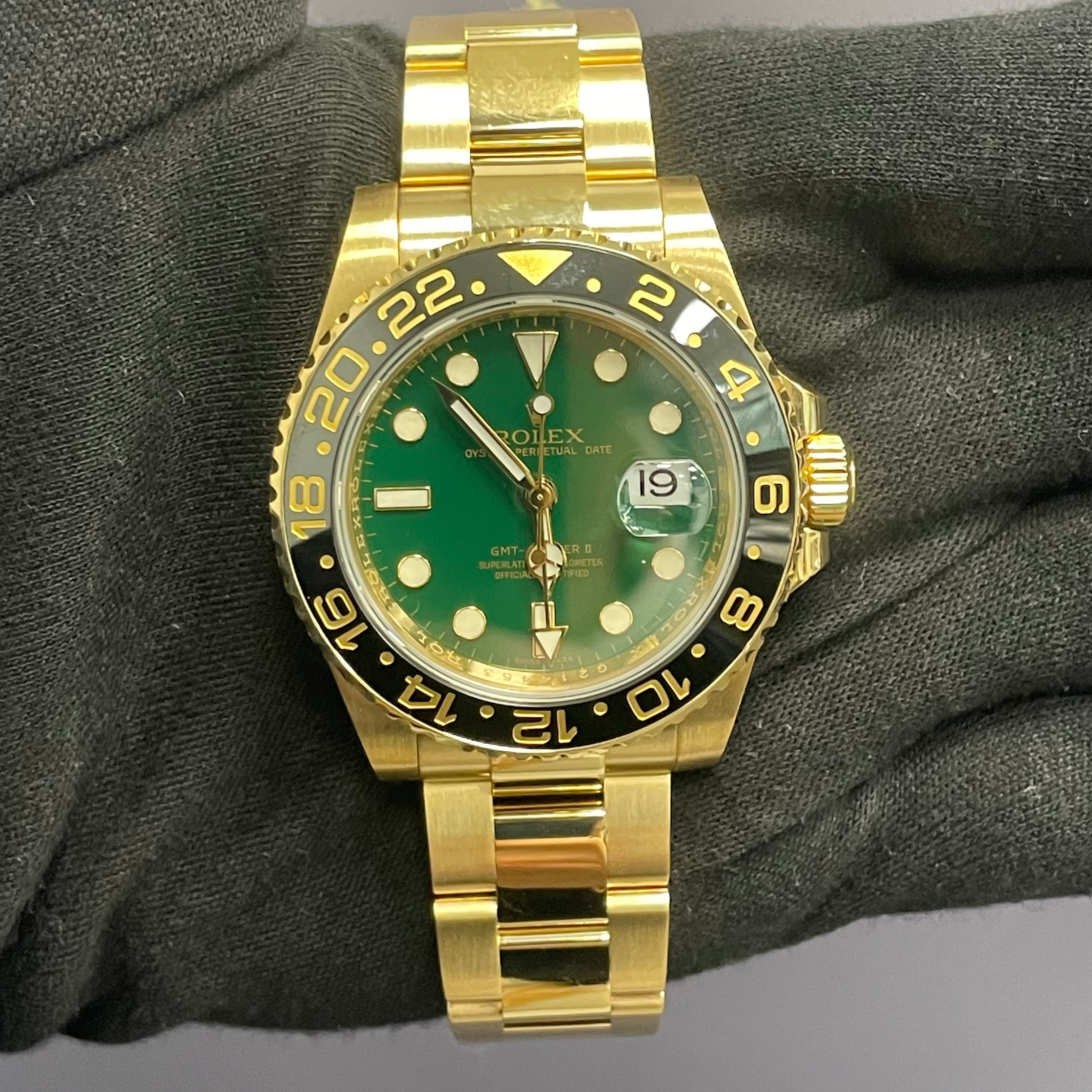 Rolex GMT Master II 40mm Green Dial Ref# 116718 - Happy Jewelers Fine Jewelry Lifetime Warranty