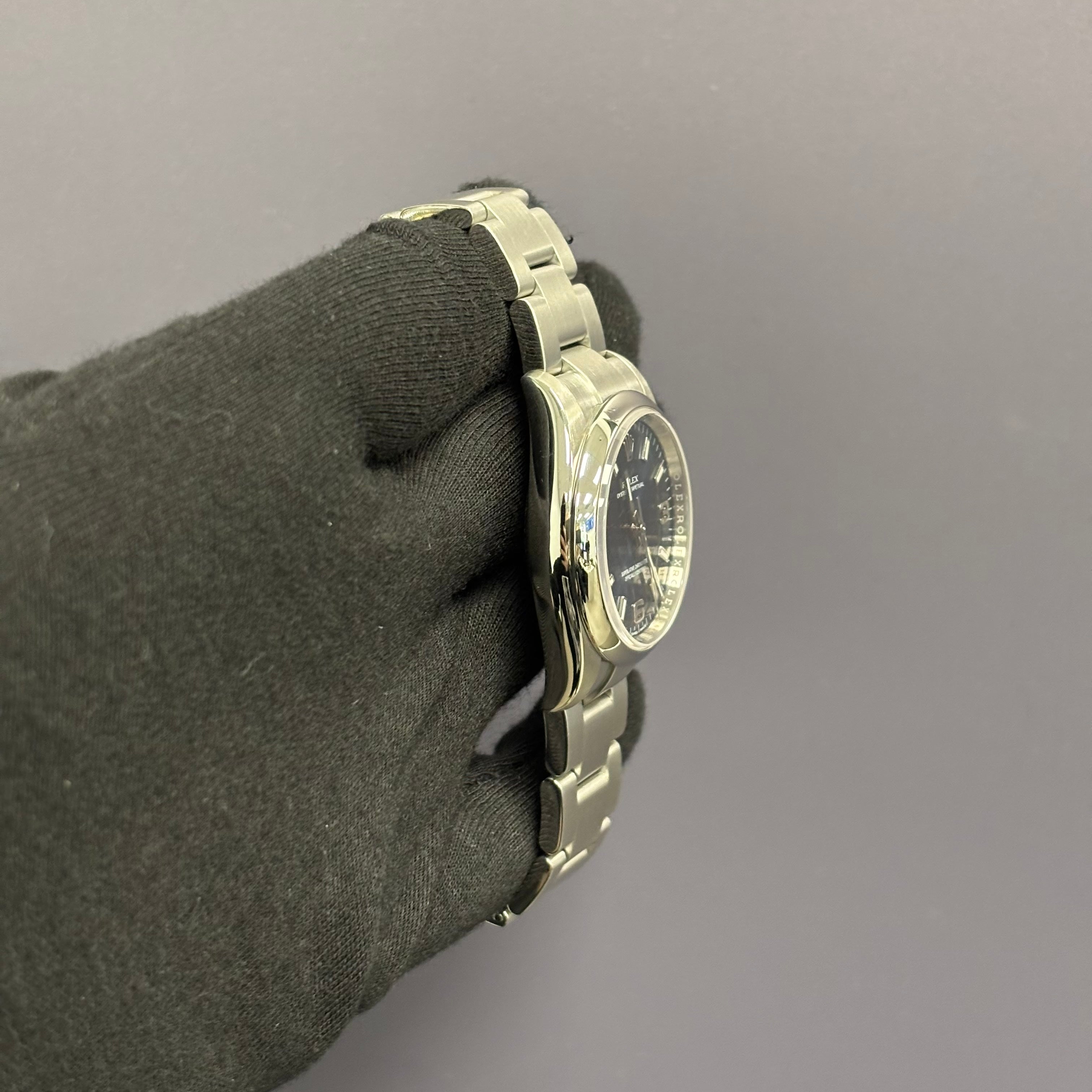 Rolex Oyster Perpetual 34mm Blue Dial Watch Ref# 114200 - Happy Jewelers Fine Jewelry Lifetime Warranty