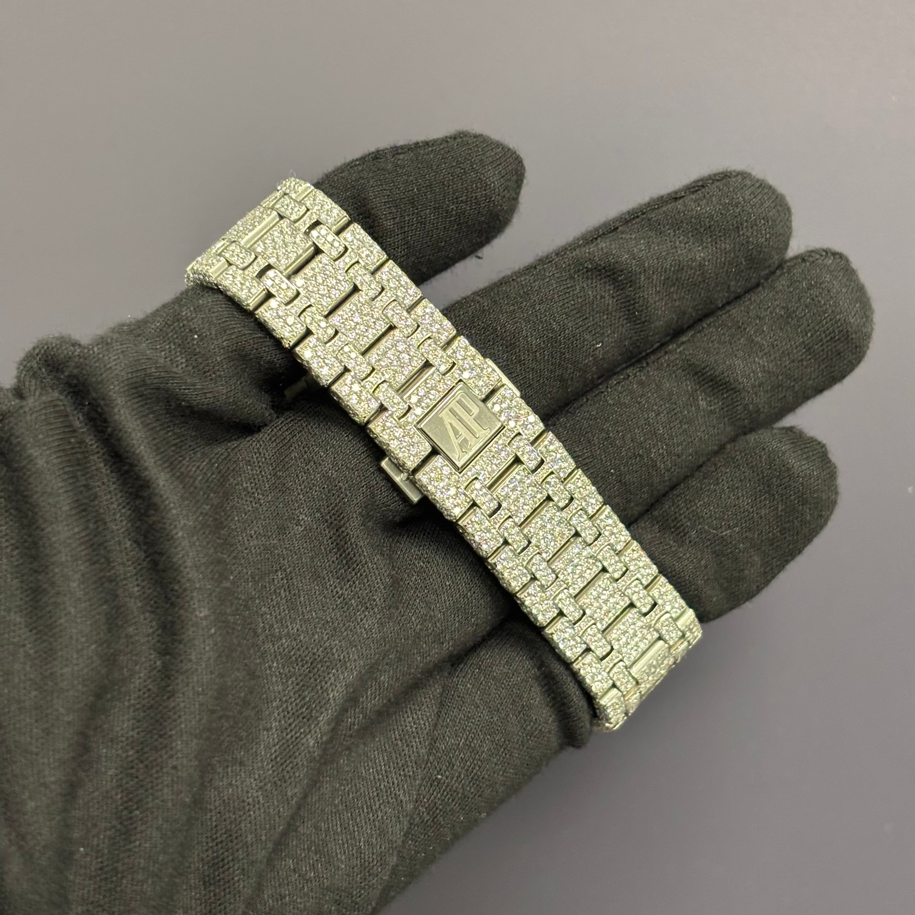 Audemars Piguet Royal Oak 41mm Pave Dial Ref# 15400ST - Happy Jewelers Fine Jewelry Lifetime Warranty