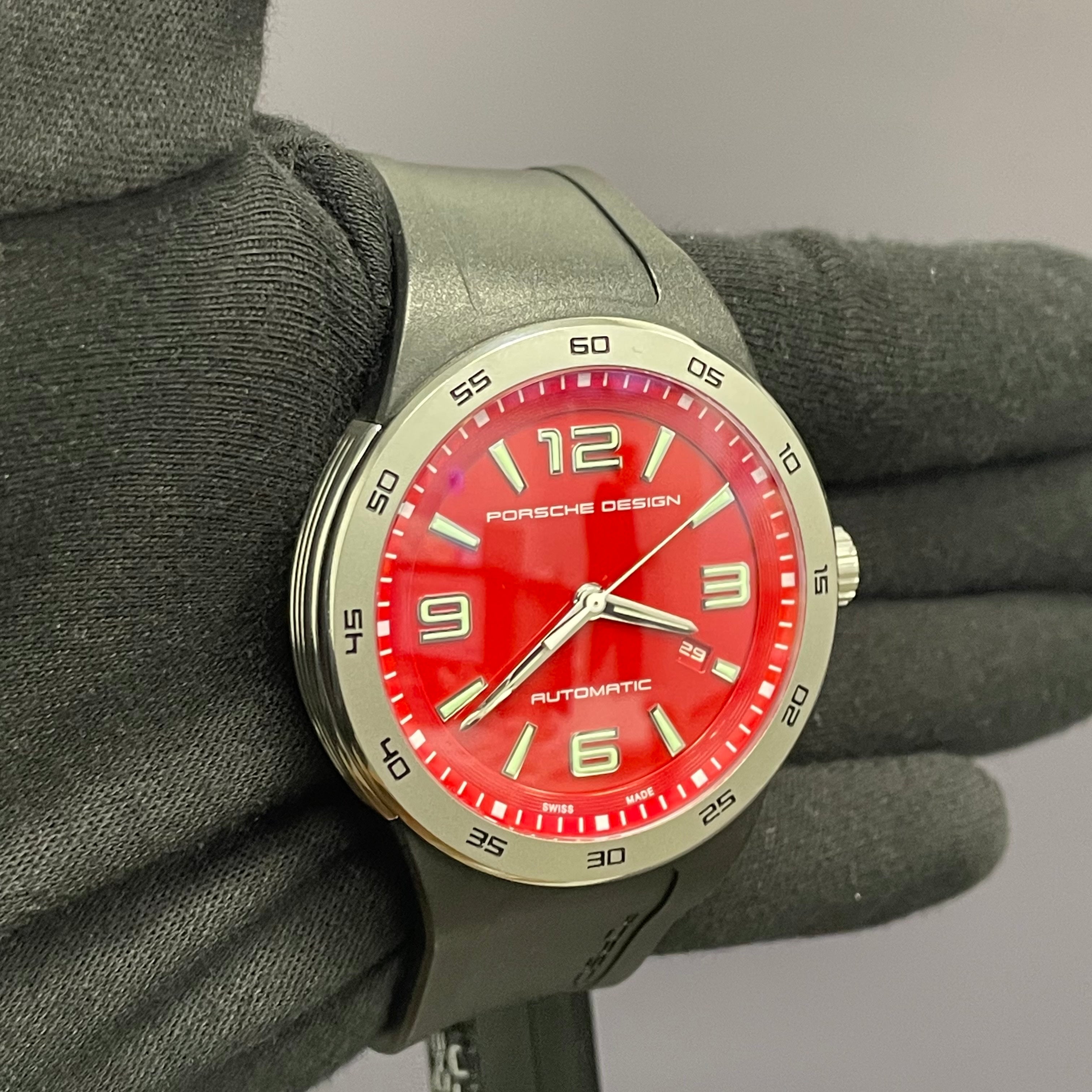 Porsche Design Flat Six 44mm Red Dial Watch Ref# 6310.41.84 - Happy Jewelers Fine Jewelry Lifetime Warranty