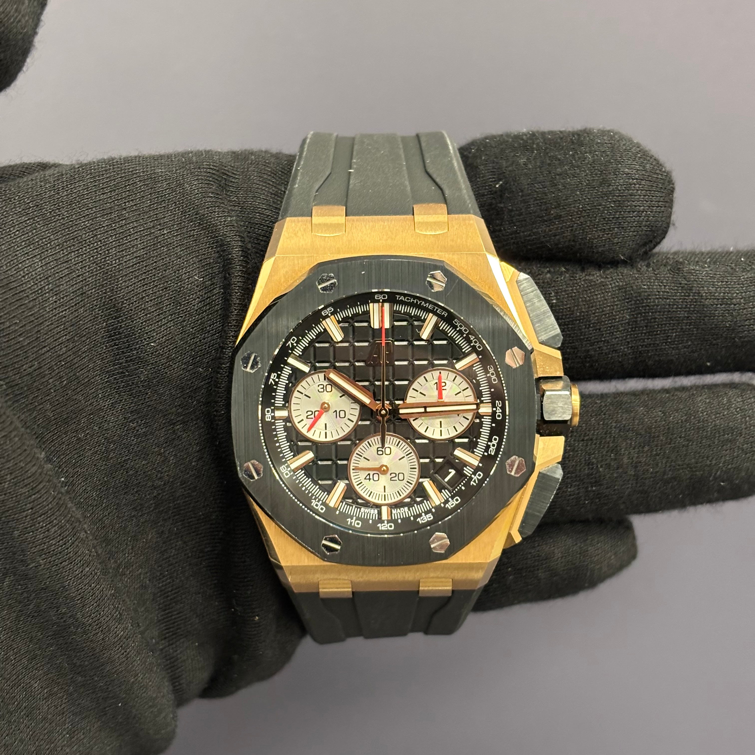 Audemars Piguet Royal Oak 43mm Black Dial Watch Ref# 26420RO.OO.A002CA.01 - Happy Jewelers Fine Jewelry Lifetime Warranty