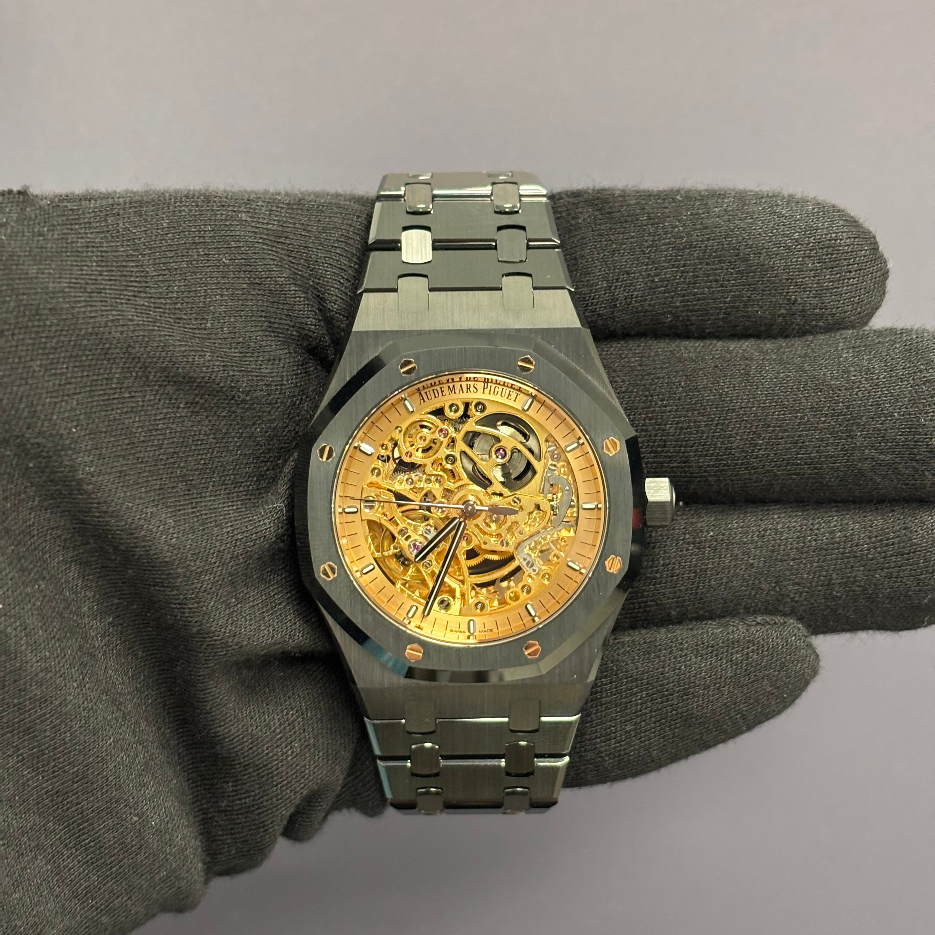 Audemars Piguet Royal Oak 41mm Pink Dial Watch Ref# 15416CE.OO.1225CE.02 - Happy Jewelers Fine Jewelry Lifetime Warranty