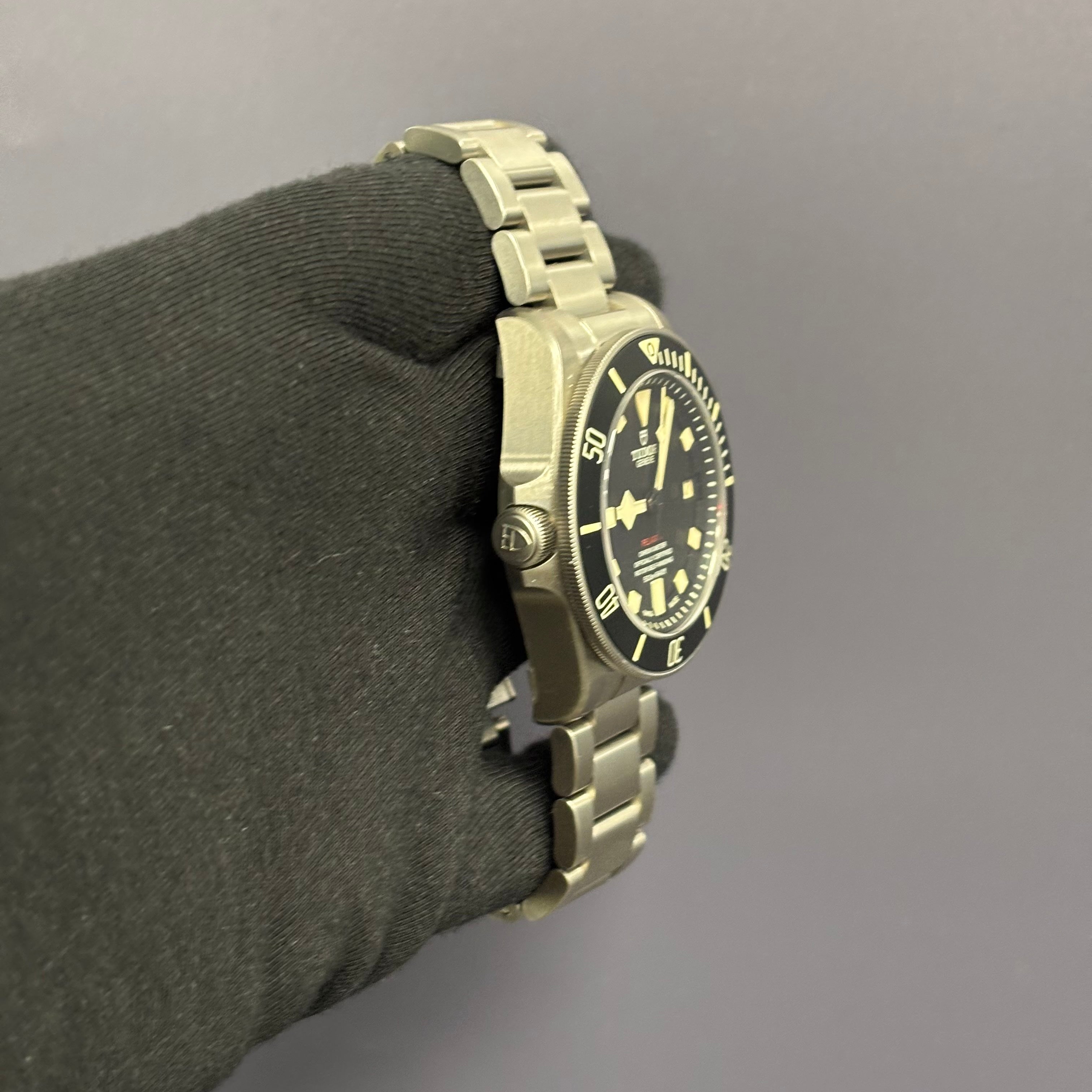 Tudor Pelagos LHD 42mm Black Dial Watch Ref# 25610TNL - Happy Jewelers Fine Jewelry Lifetime Warranty