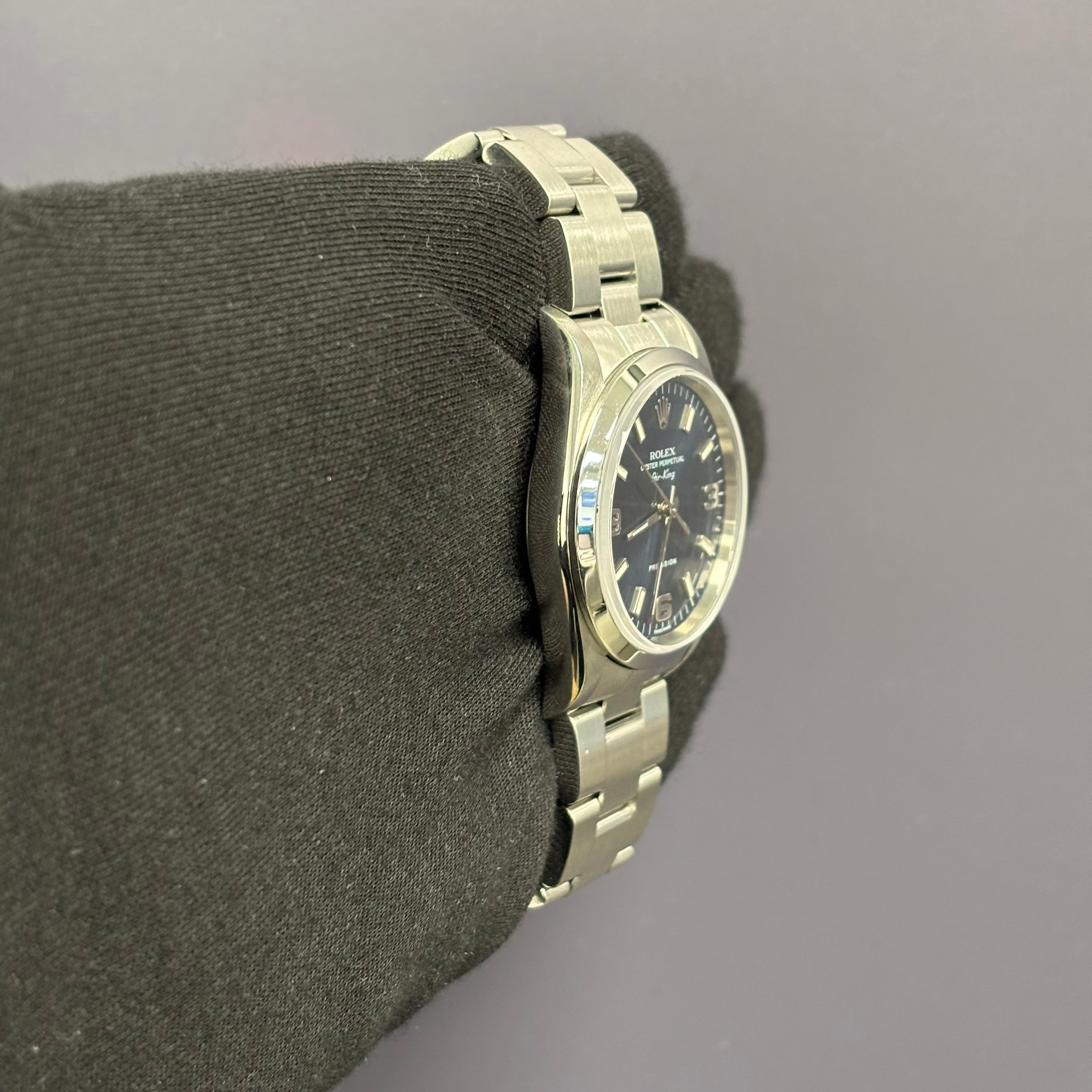 Rolex Air-King 34mm Blue Dial Watch Ref# 14000 - Happy Jewelers Fine Jewelry Lifetime Warranty