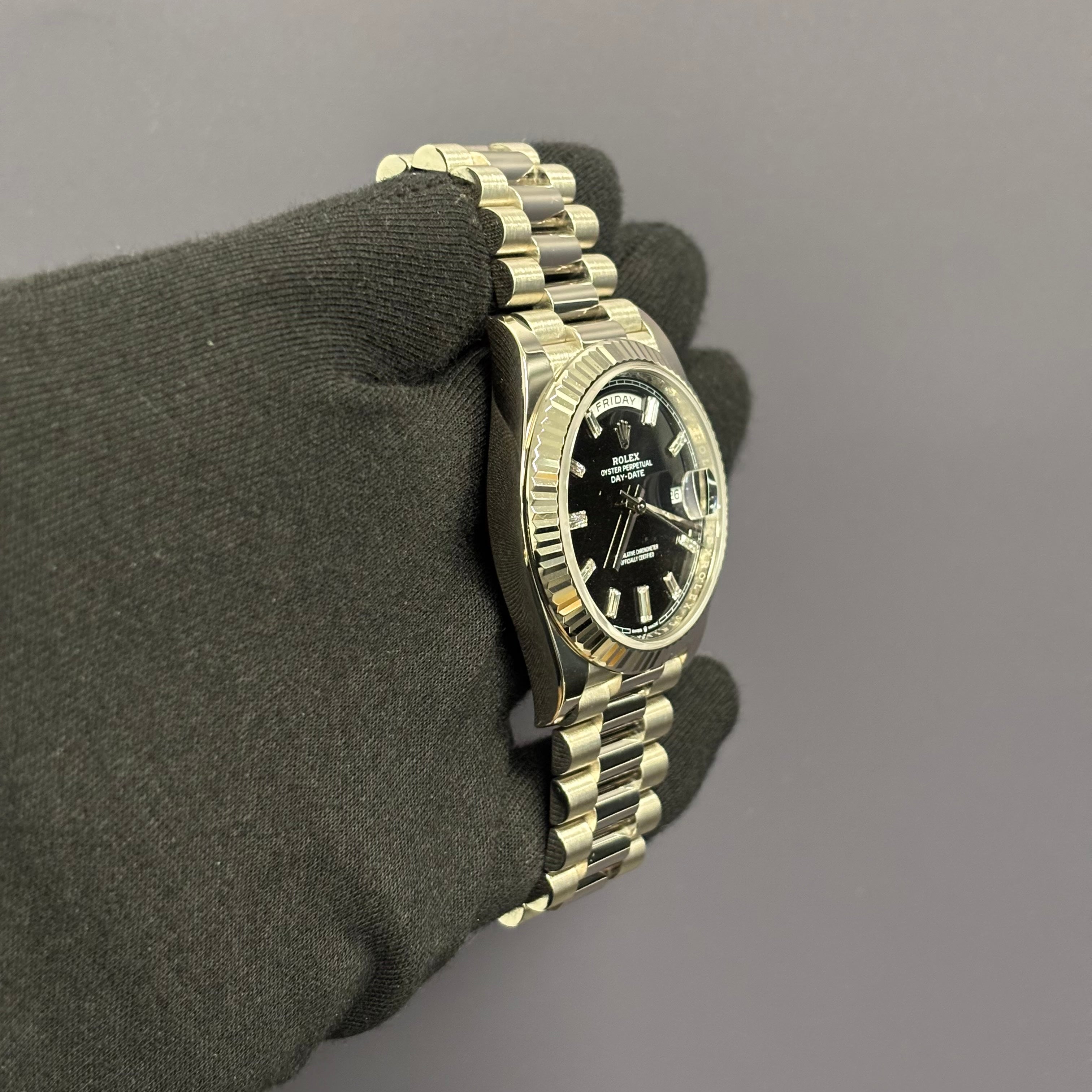 Rolex Day-Date 40mm Black Dial Watch Ref# 228239 - Happy Jewelers Fine Jewelry Lifetime Warranty