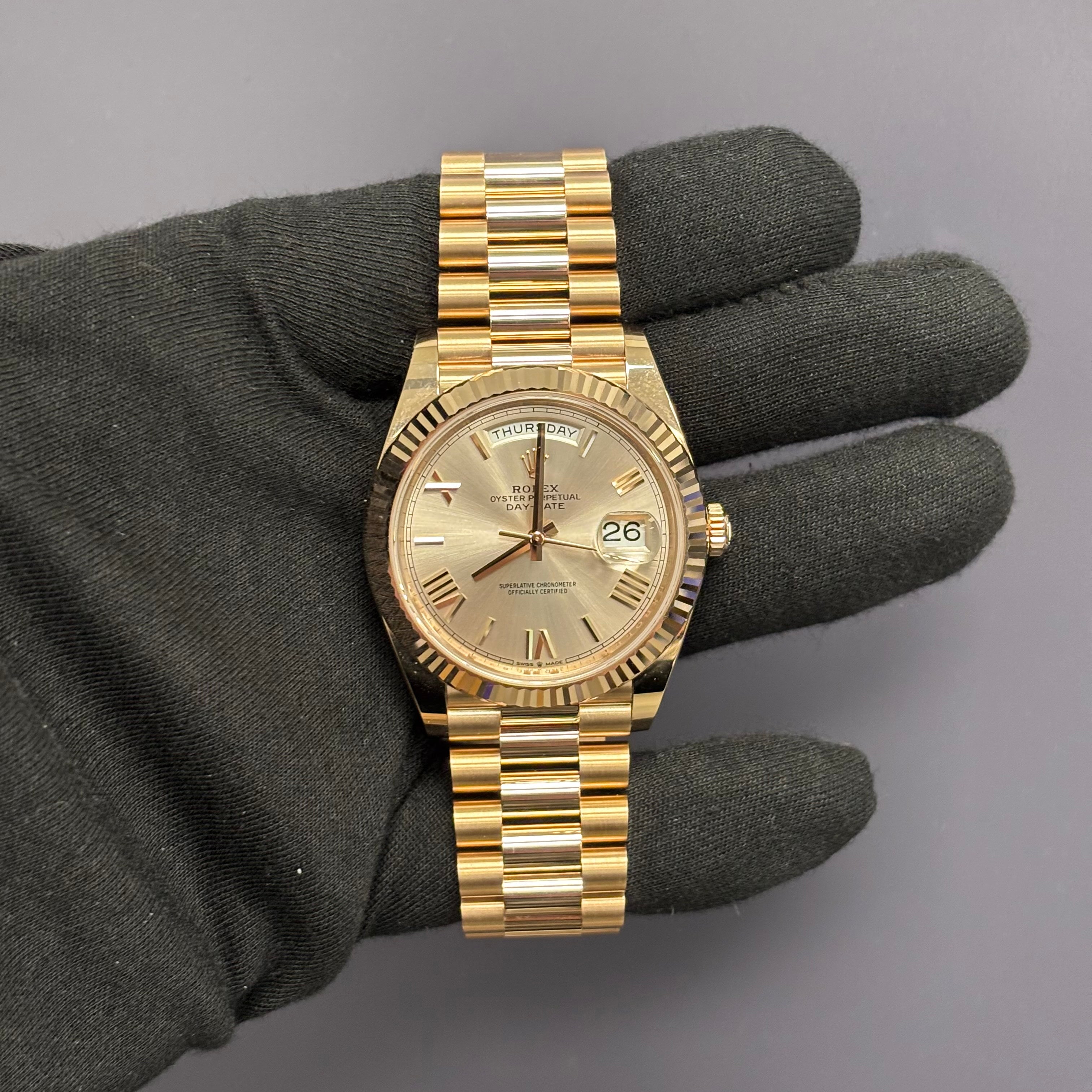 Rolex Day-Date 40mm Sundust Dial Watch Ref# 228235 - Happy Jewelers Fine Jewelry Lifetime Warranty