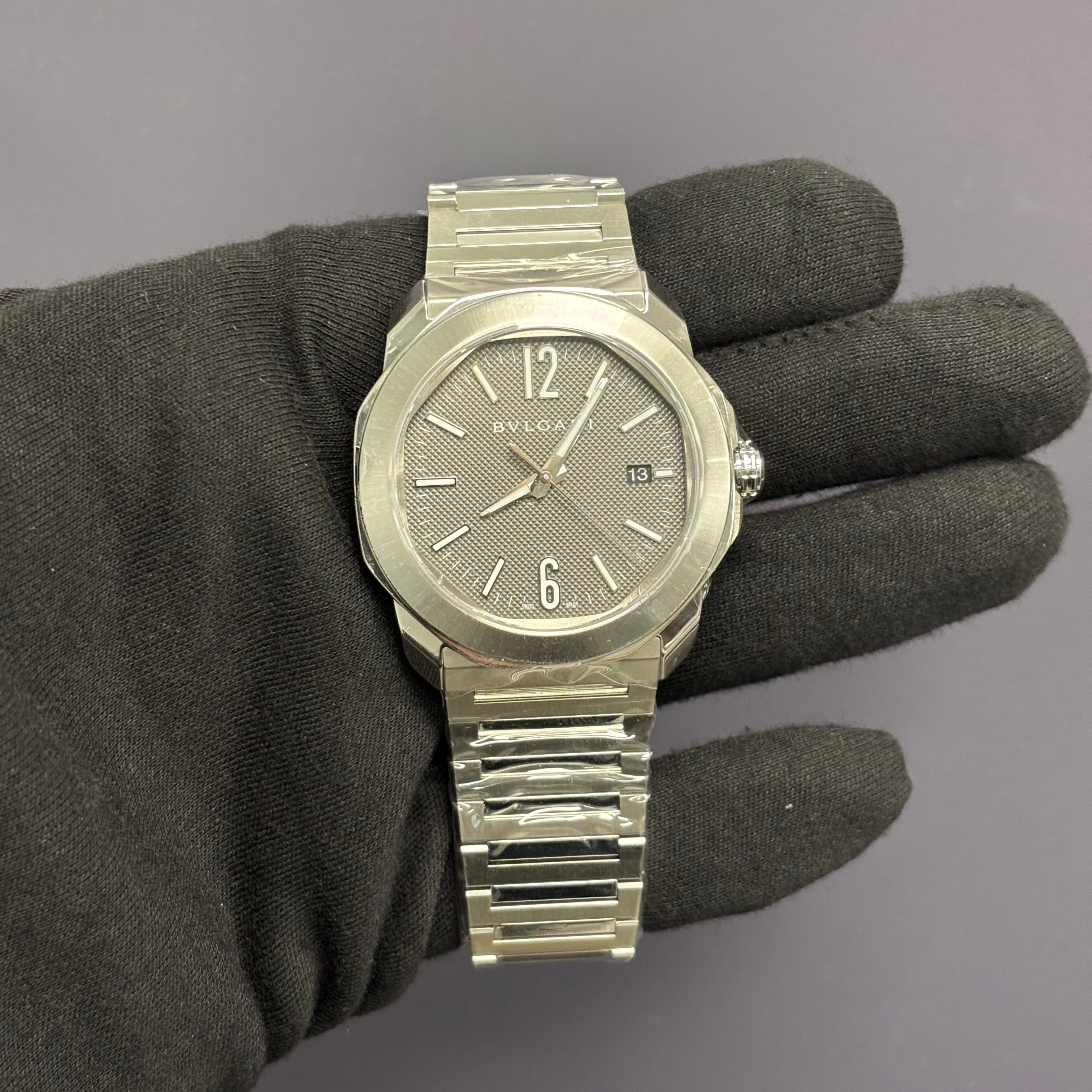 Bvlgari Octo 41mm Grey Dial Watch Ref# 103740 - Happy Jewelers Fine Jewelry Lifetime Warranty